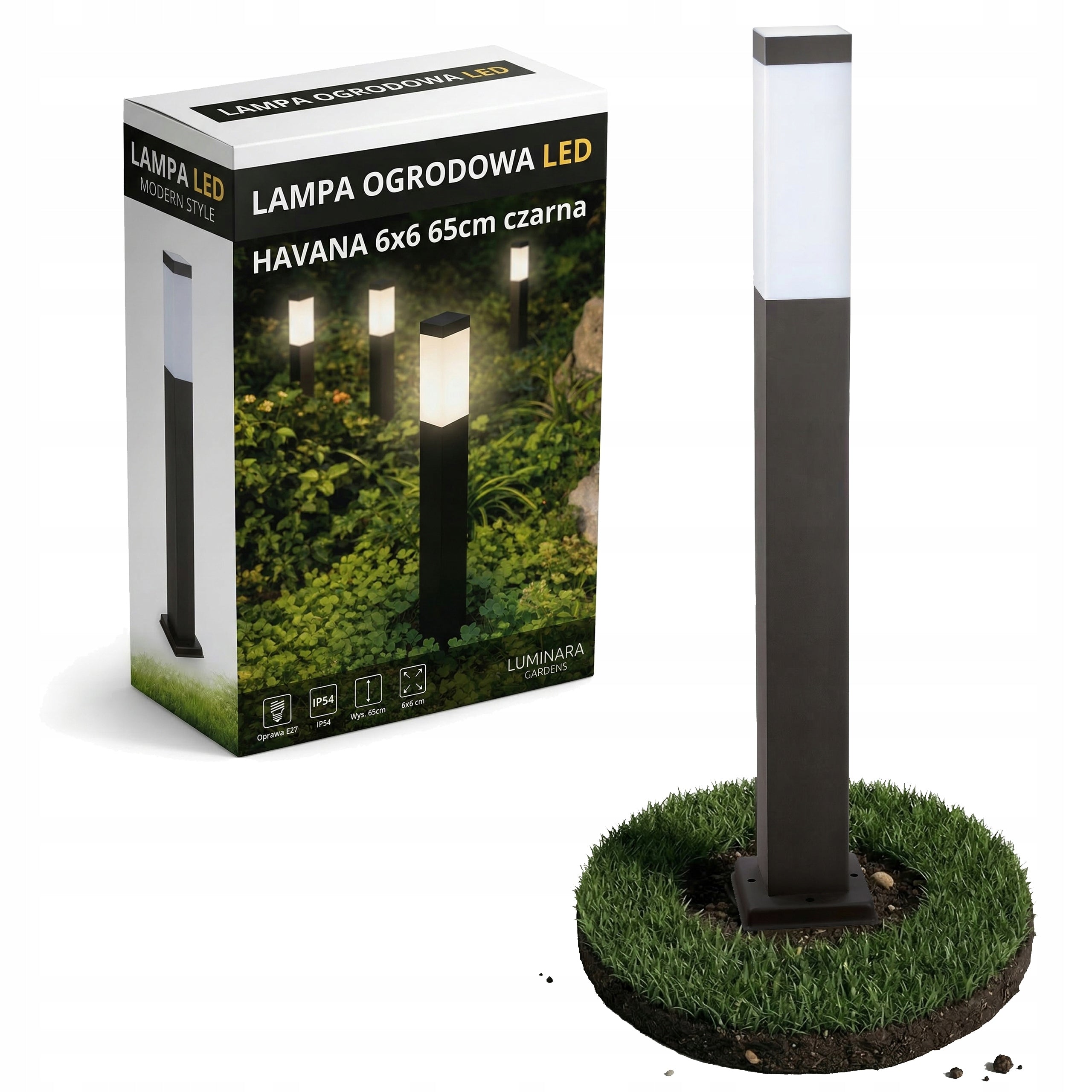 Garden lamp standing post 65cm outdoor E27 LED black