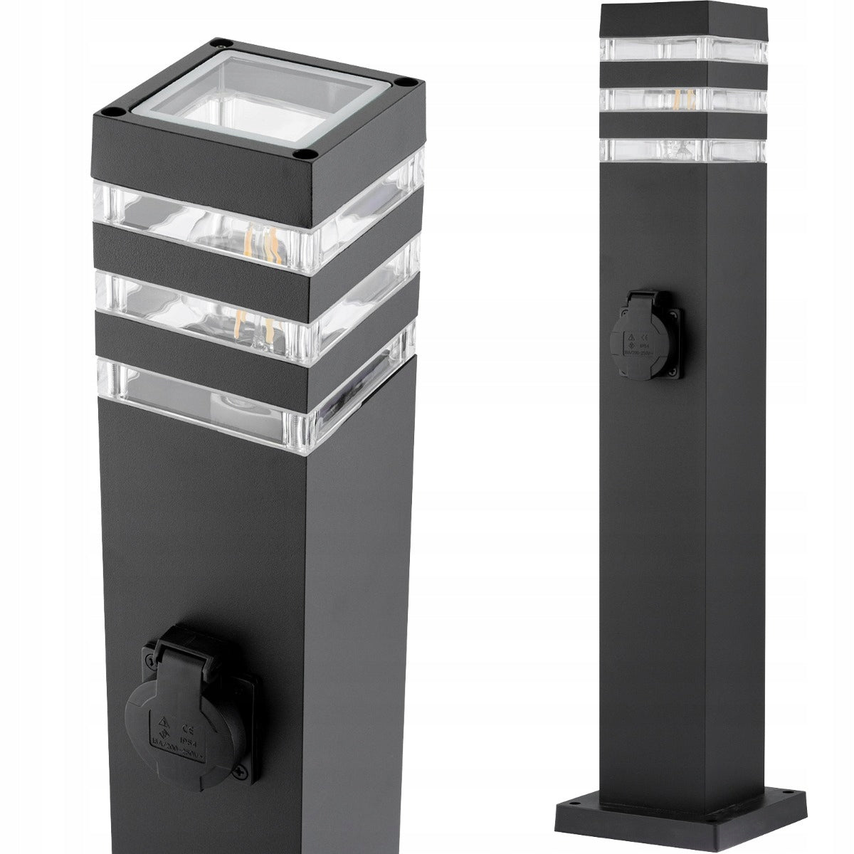 Garden lamp standing post 80 cm E27 + 230V SuperLED socket