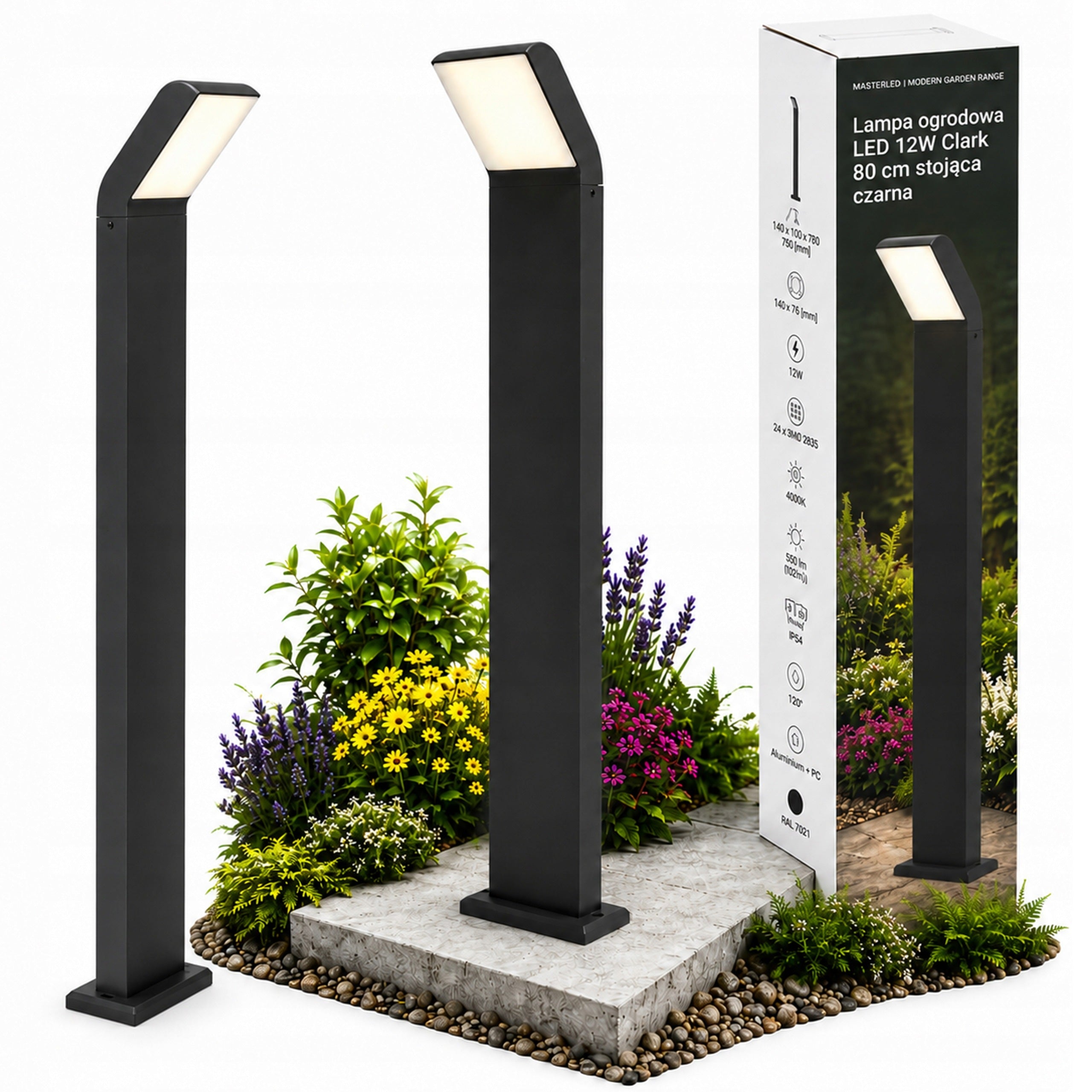 Garden lamp standing post 80cm outdoor 4000K LED