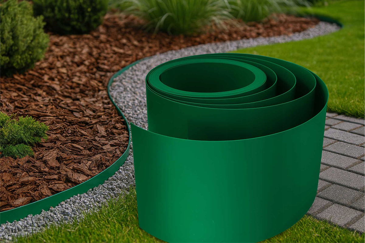 Garden lawn edging straight GARDELIO green height 10cm x 20 meters Manufacturer no brand