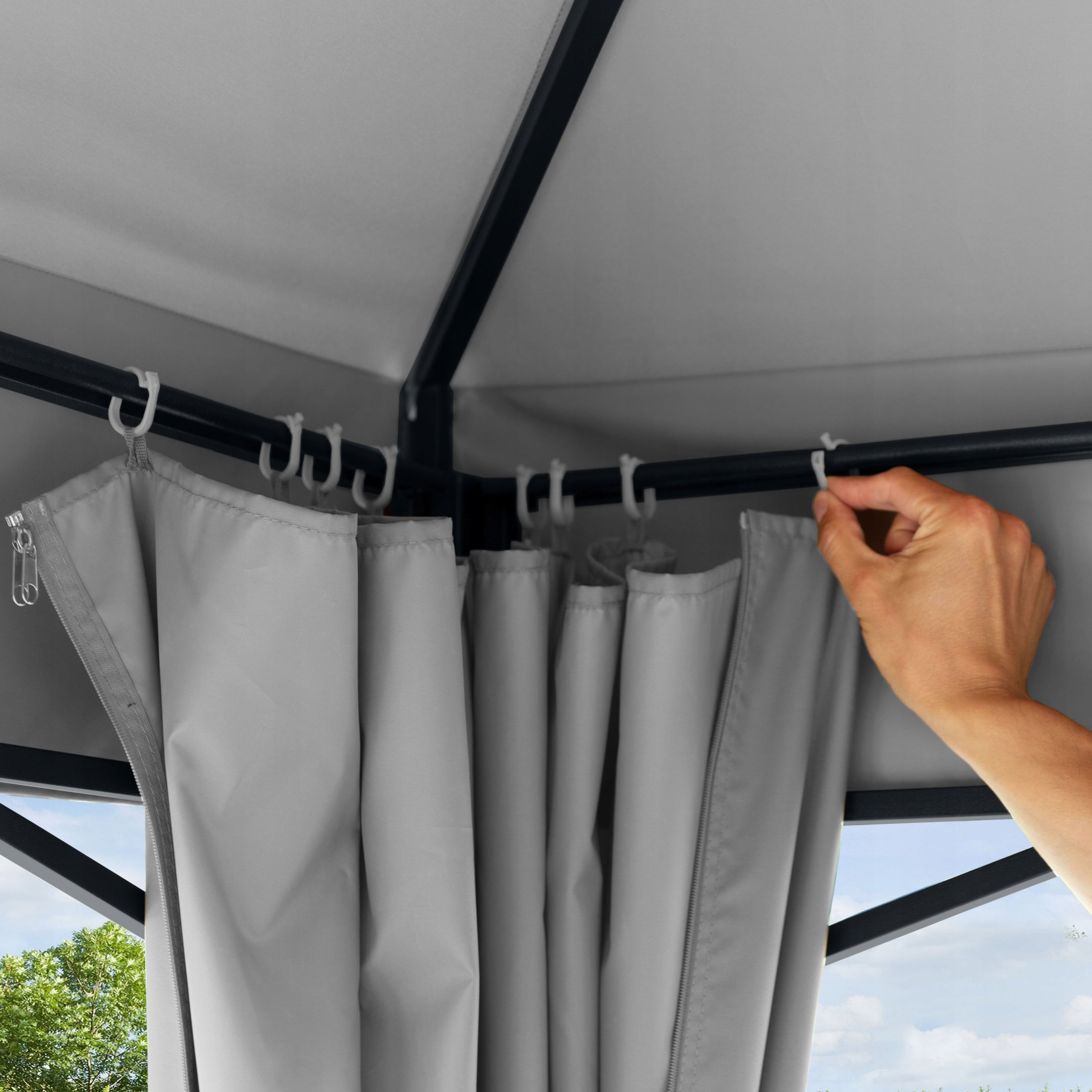Garden pavilion 3x3 m Sunset Classic grey Height 2.7 m