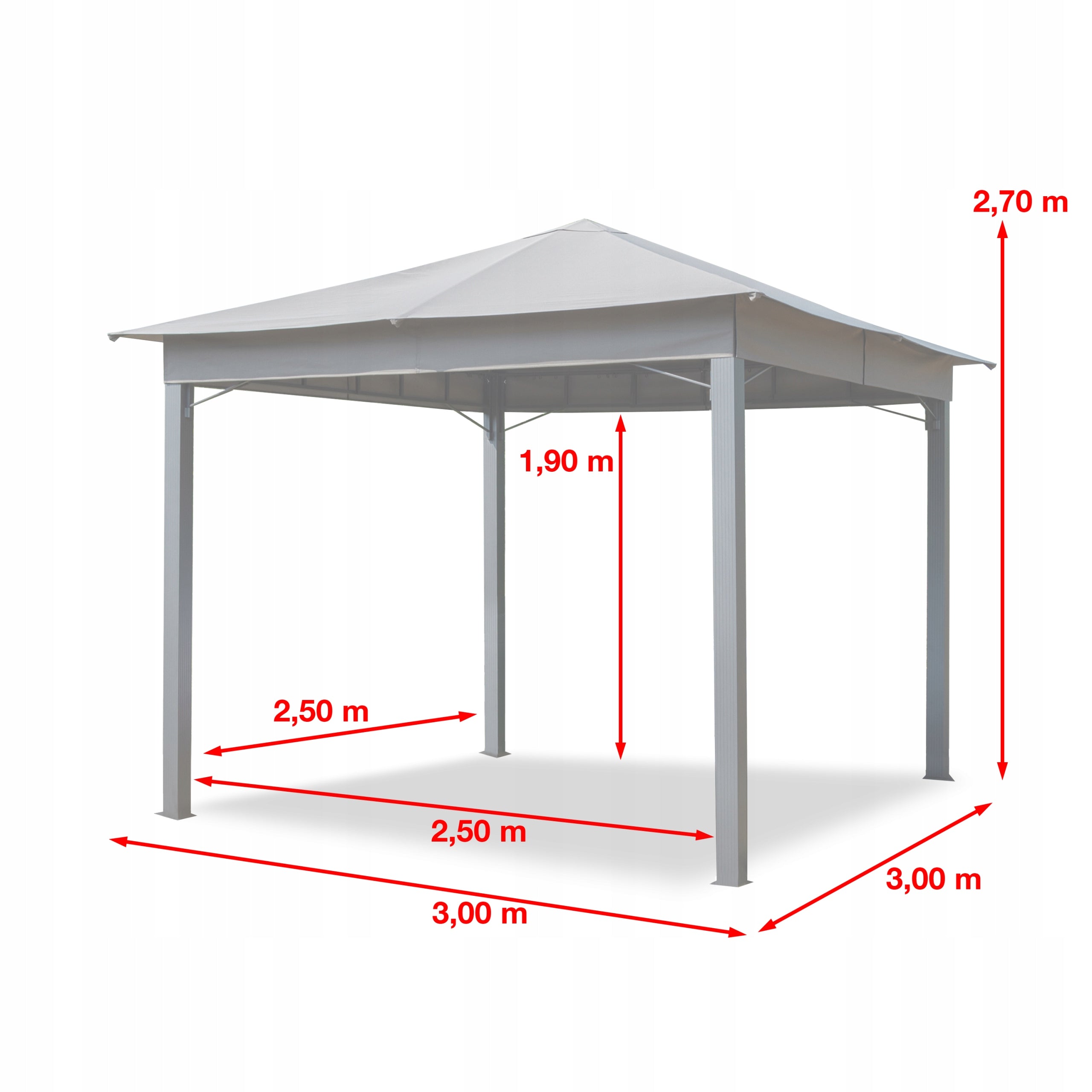Garden pavilion 3x3 m Sunset Classic grey Type pavilion