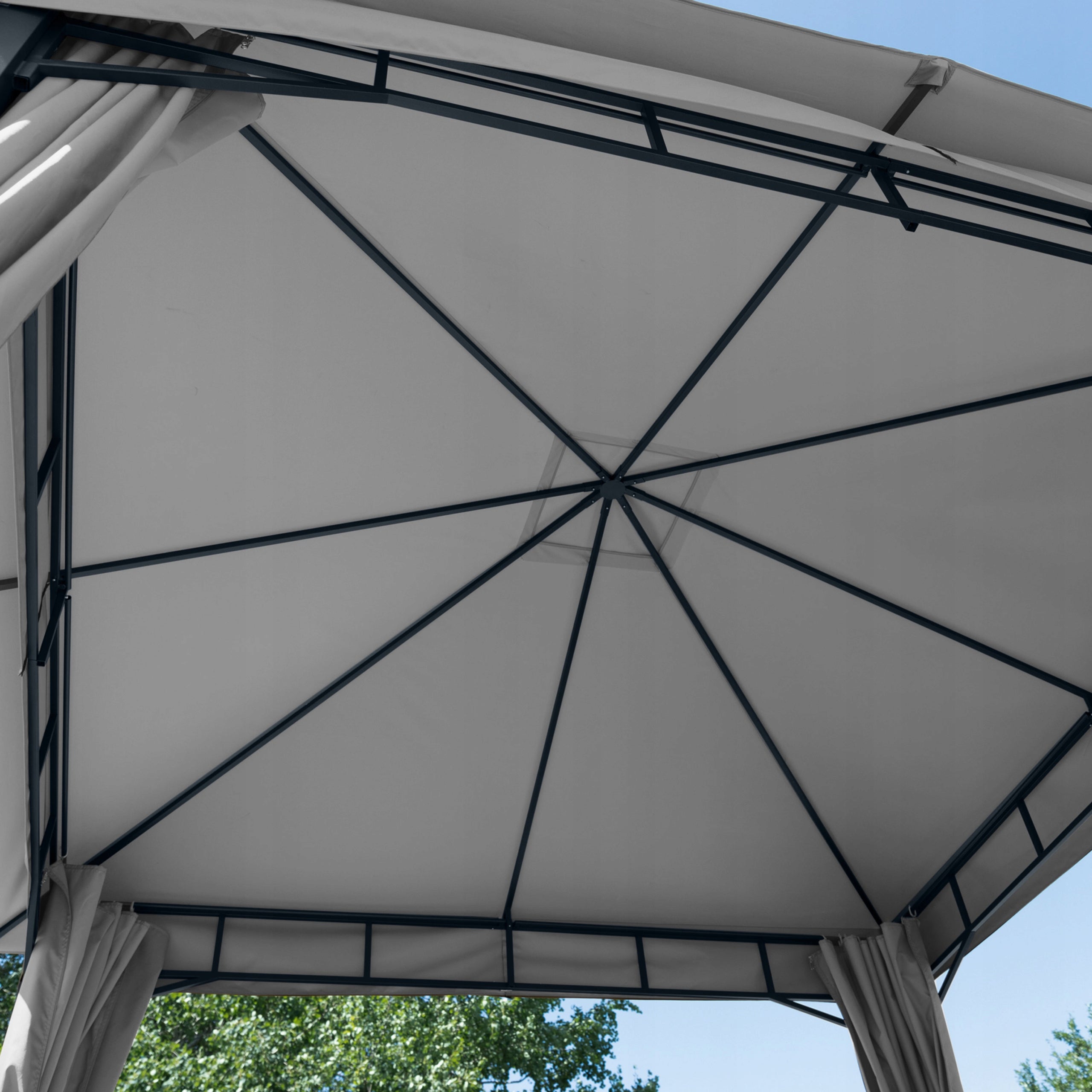 Garden pavilion 3x3 m Sunset Classic grey Width 3 m