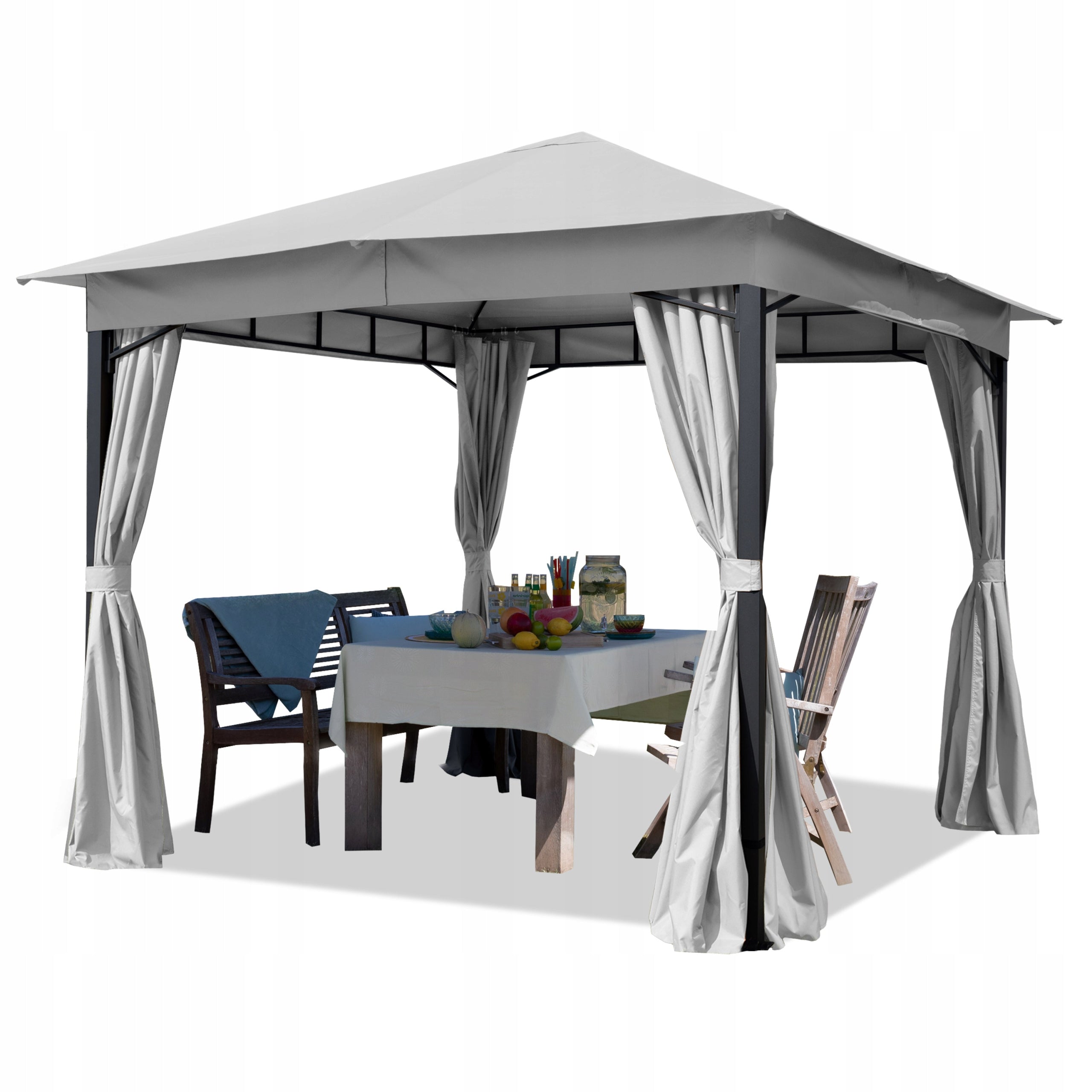 Garden pavilion 3x3 m Sunset Classic grey