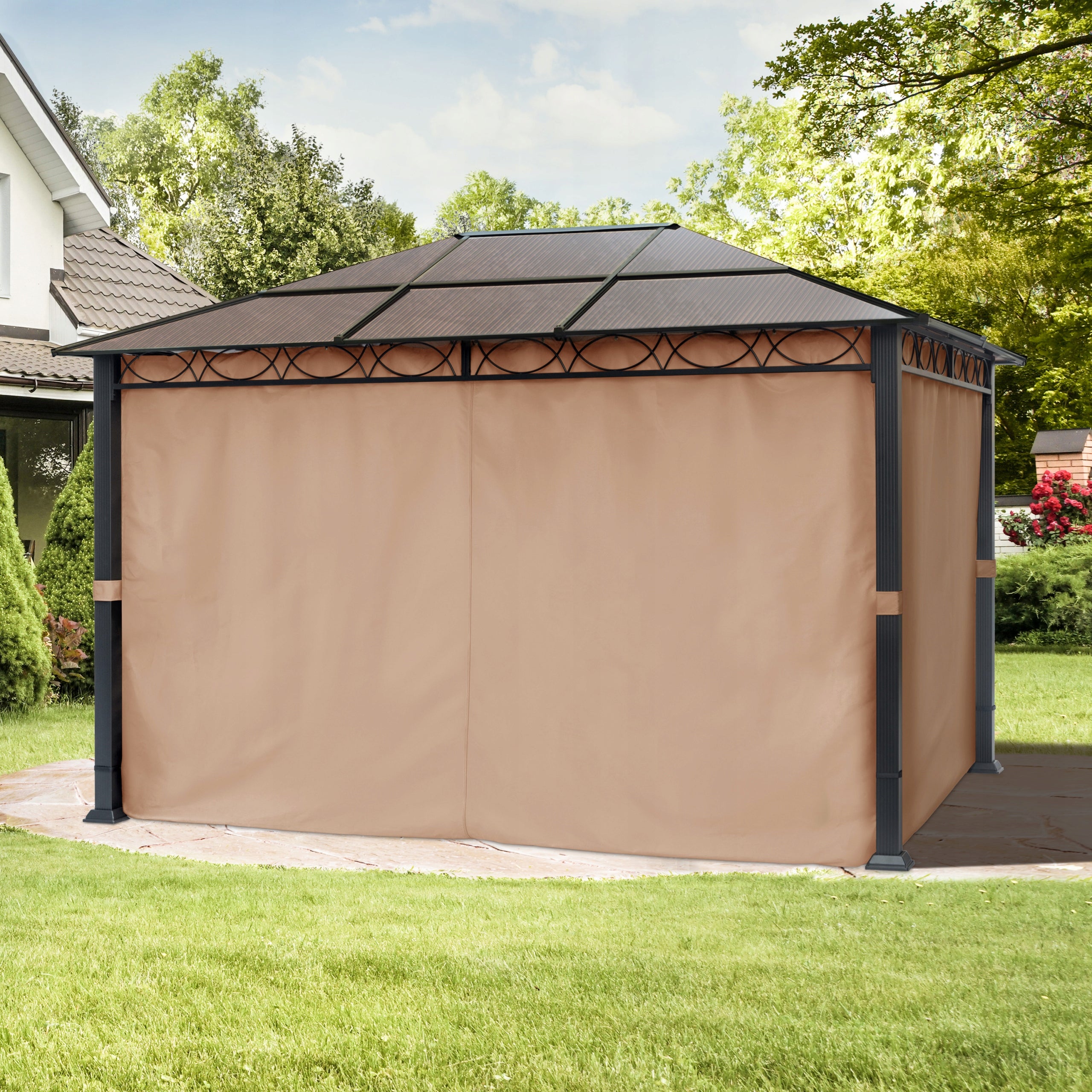 Garden pavilion 3x4 m Hardtop grey-brown EAN (GTIN) 4260578439251