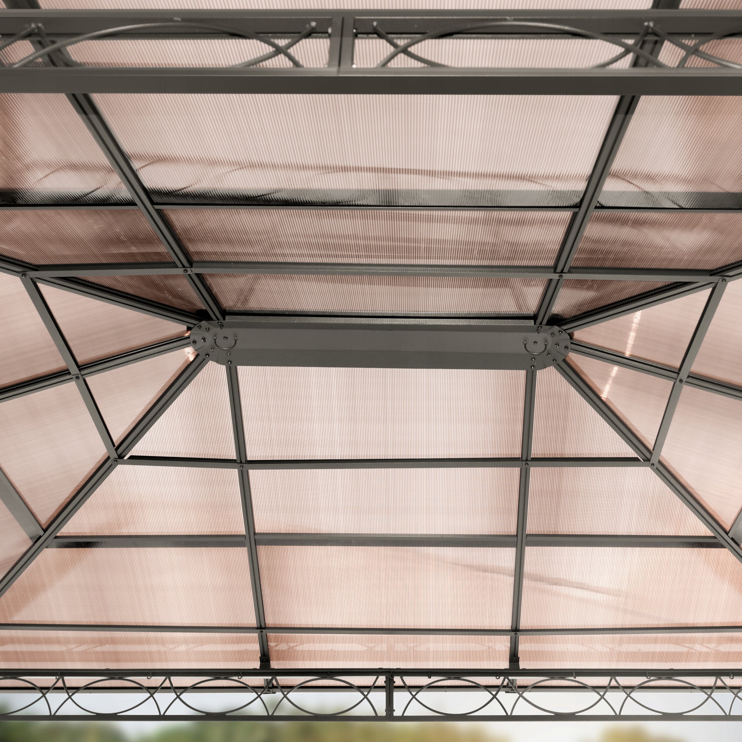 Garden pavilion 3x4 m Hardtop grey-brown Type pavilion