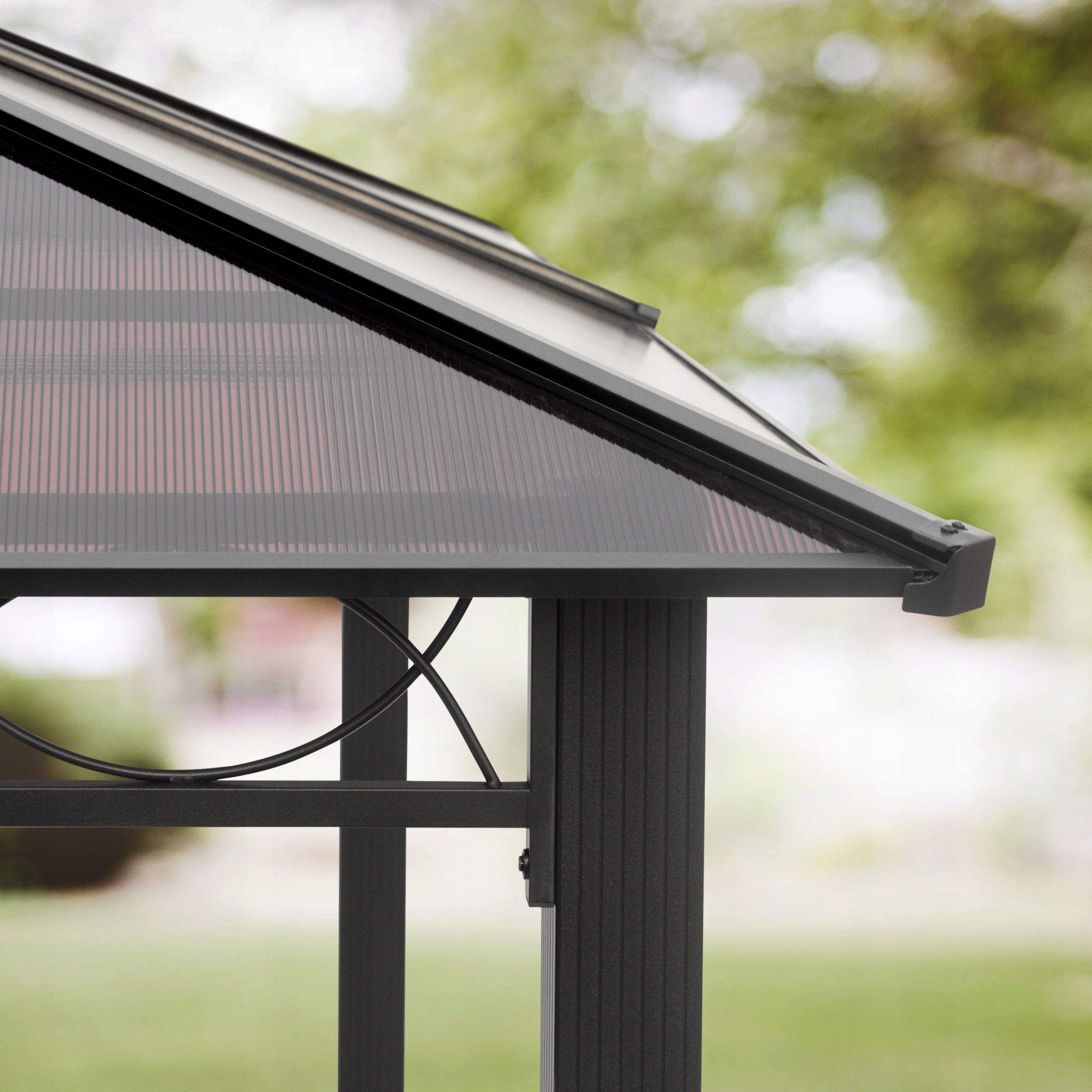 Garden pavilion 3x4 m Hardtop grey-brown Width 4 m