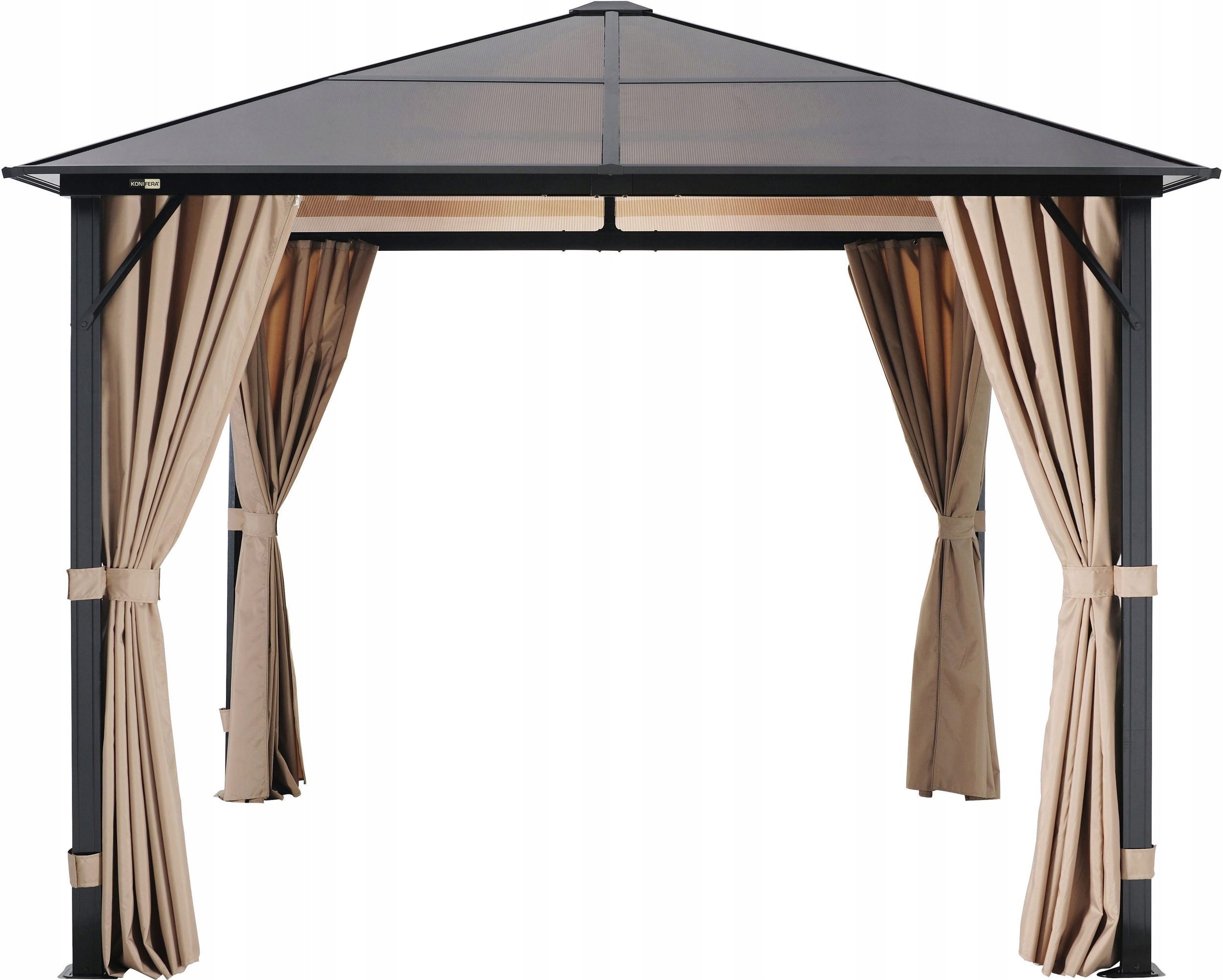 Garden pavilion Aruba Konifera 300x300cm anthracite polycarbonate roof