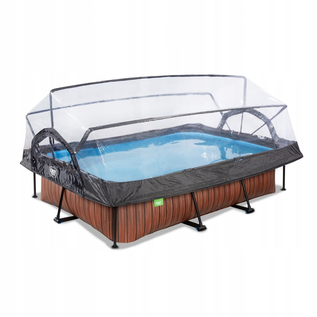 Garden pool frame 300x200x65 cm wood dome Exit