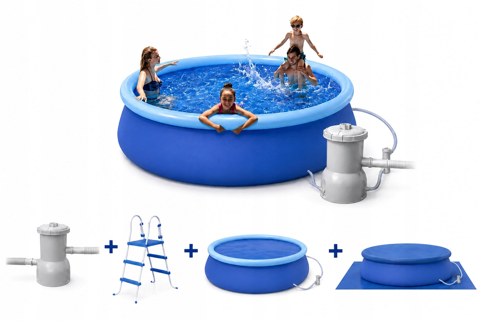 Garden pool large pool set 12 in 1 CRIVIT 457x122cm quick installation