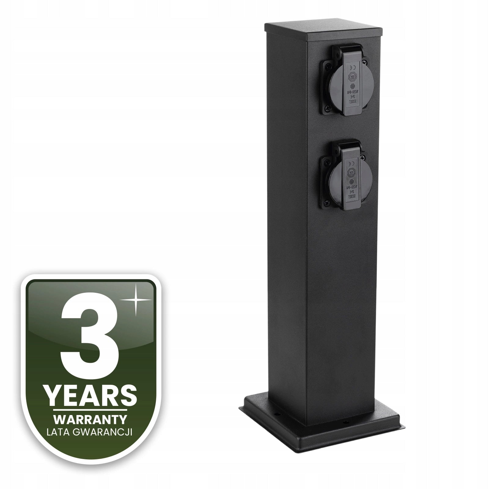 Garden post Lumiled IBERI 40cm 4x Network socket 230V IP65/IP54 Black Color black