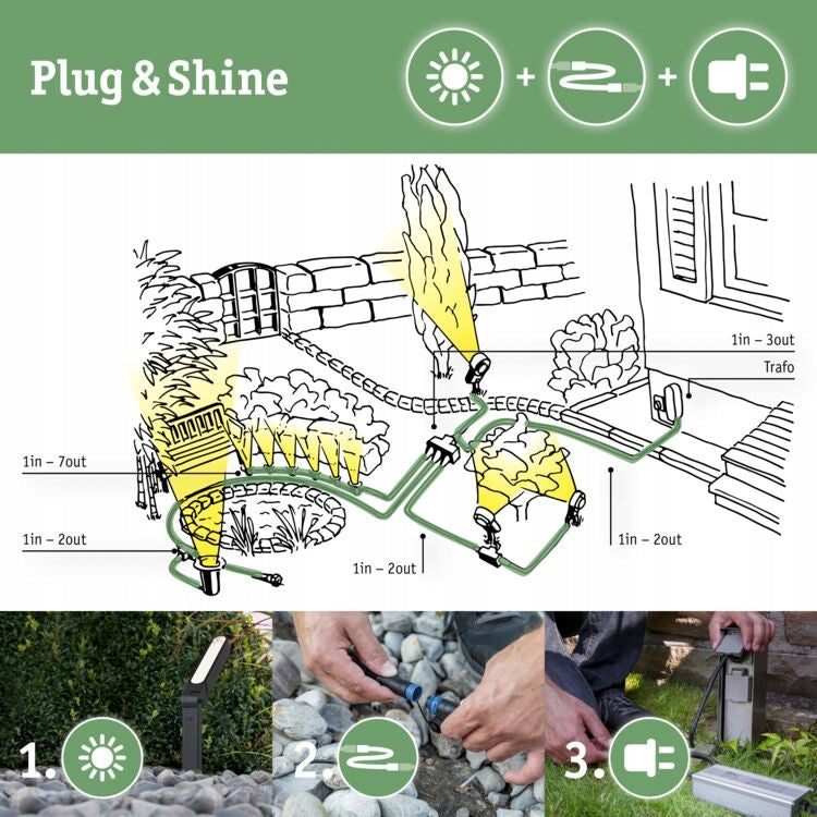 Garden post Plug&Shine CLASSIC 2W 160lm 3000K IP44 24V anthracite PL94322 Collection Classic