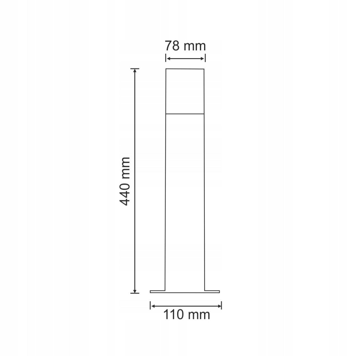 Garden post graphite NEW YORK 44cm 1xE27 IP44 Goldlux Brand Polux