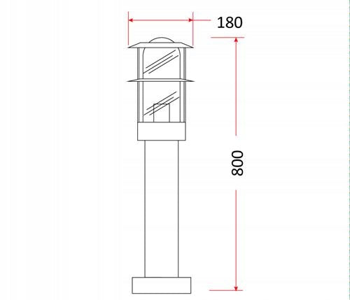 Garden post outdoor standing garden lamp 80 cm for bulb E27 Power supply mains