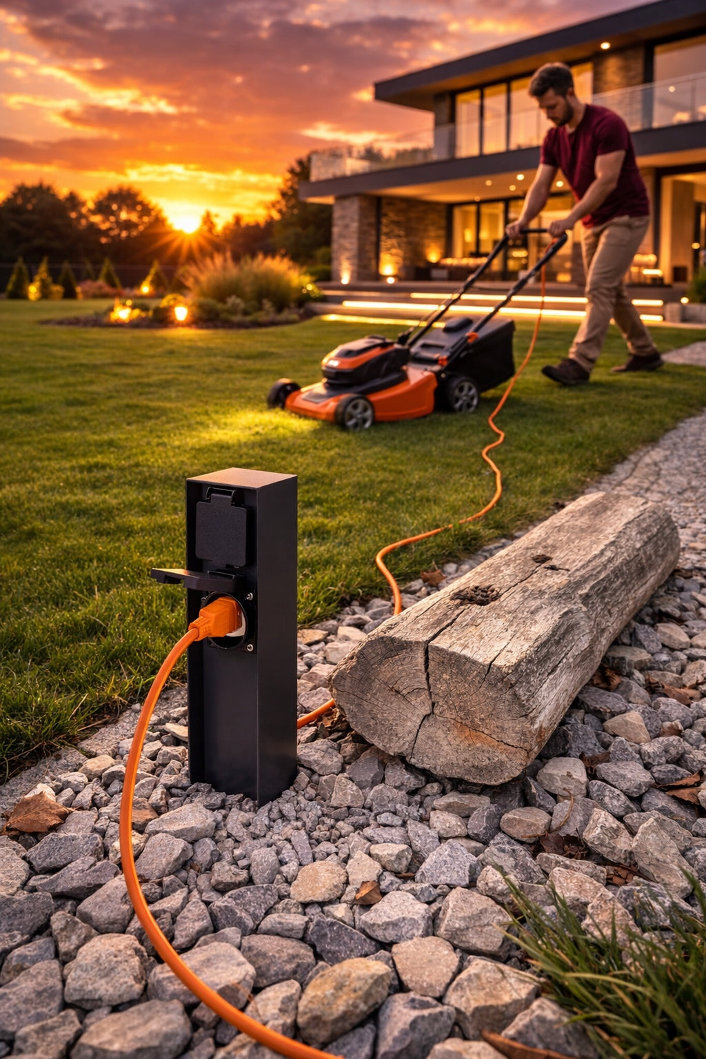 Garden post with two sockets SATO 230V color anthracite IP44 height 23 cm Manufacturer code IC-SO-SATO-GR