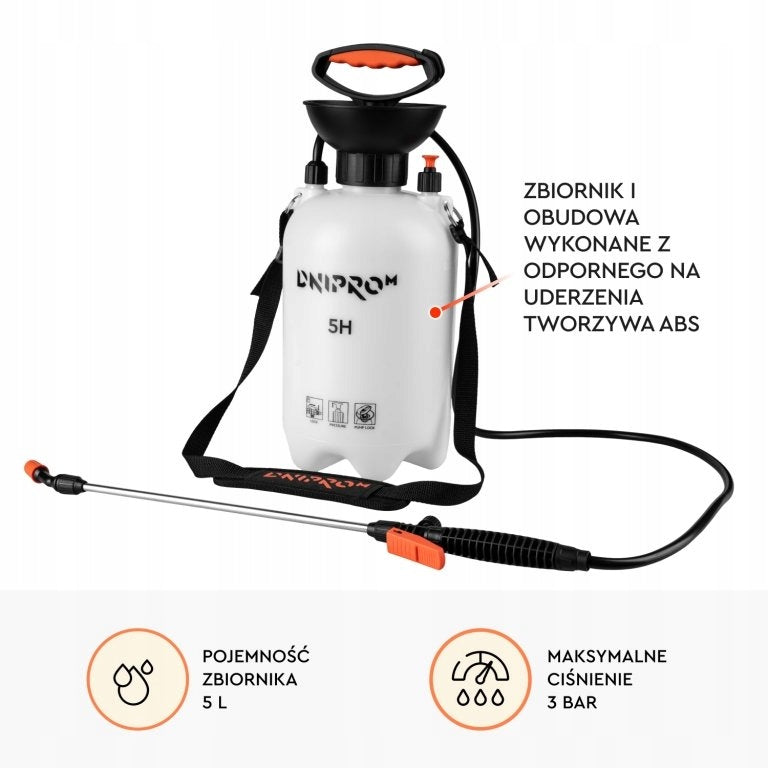 Garden pressure sprayer Dnipro-M 5H 5L manual lance 3bar Brand Dnipro-M