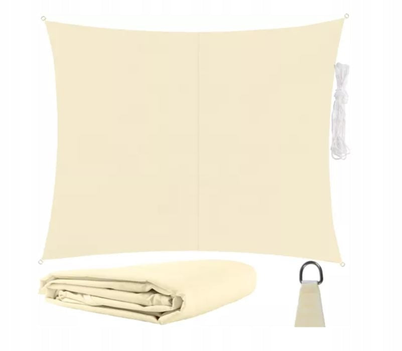 Garden sail 200 x 300 cm 2x3m fabric BEIGE sun rectangle Length 300 cm