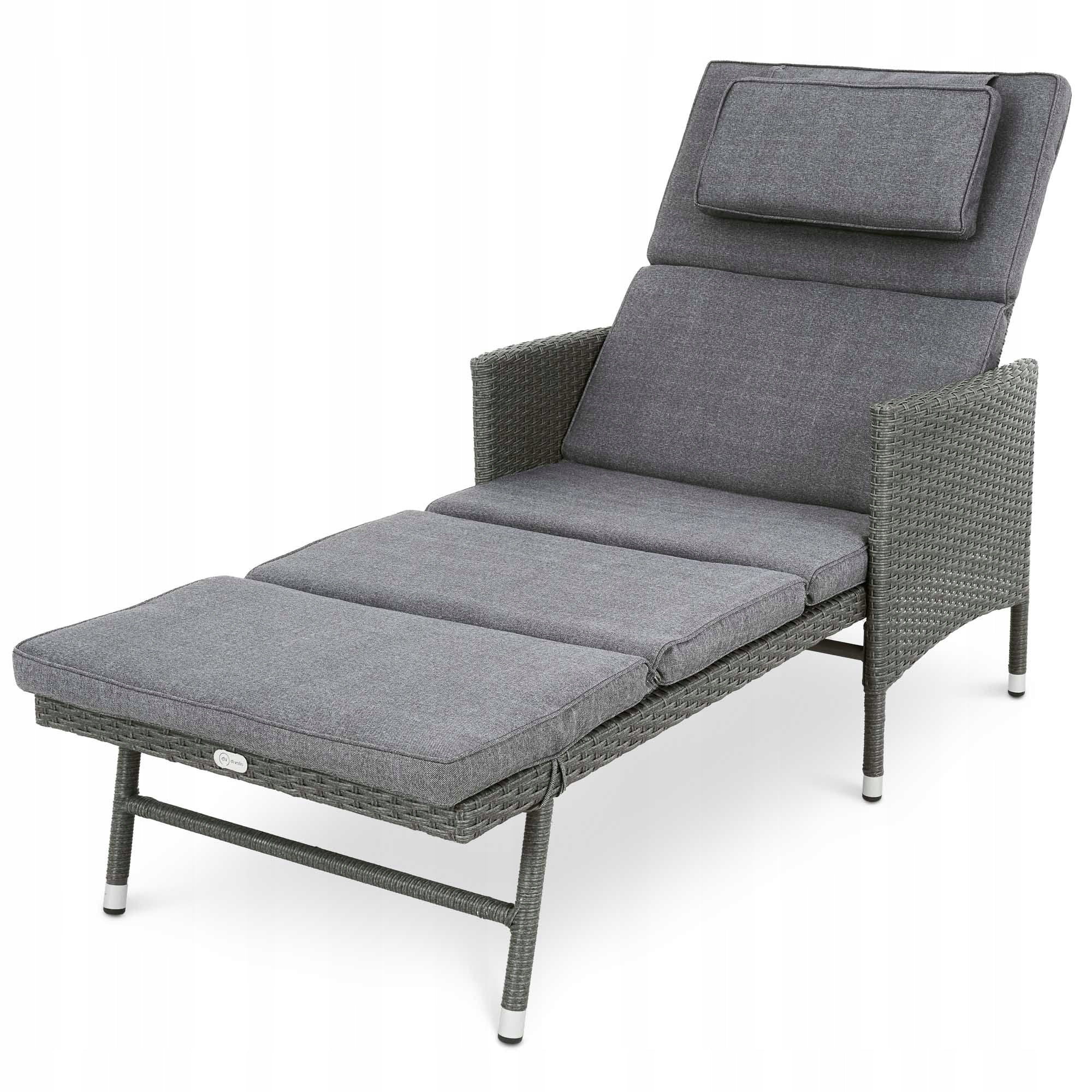 Garden sun lounger 191x80x56 cm grey Brand di volio