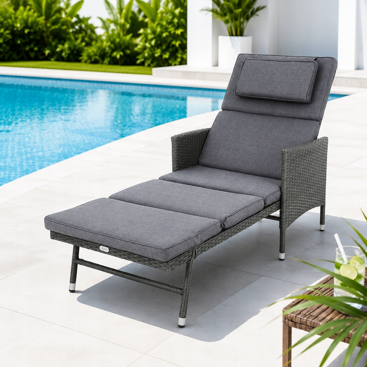 Garden sun lounger 191x80x56 cm grey Manufacturer code DV-080RSL