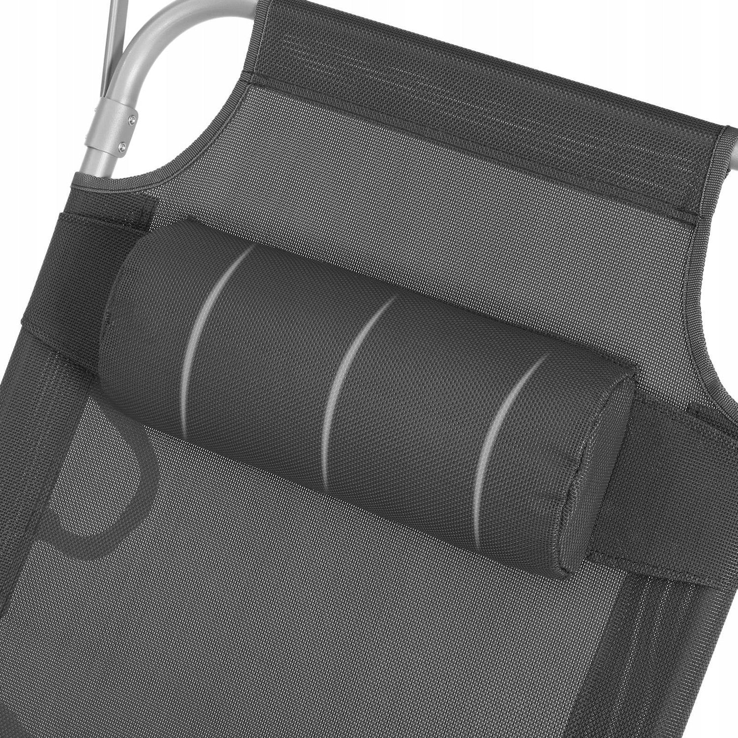 Garden sun lounger Songmics foldable with visor dark grey 150 kg #1218 Brand Songmics