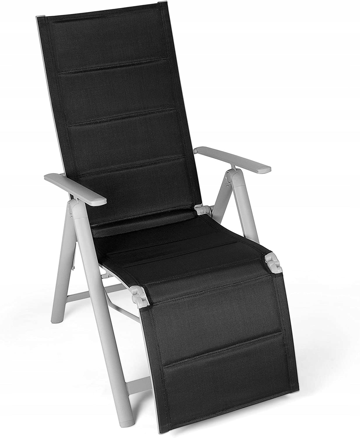 Garden sun lounger folding armchair with footrest adjustable aluminum Vanage Brand VANAGE
