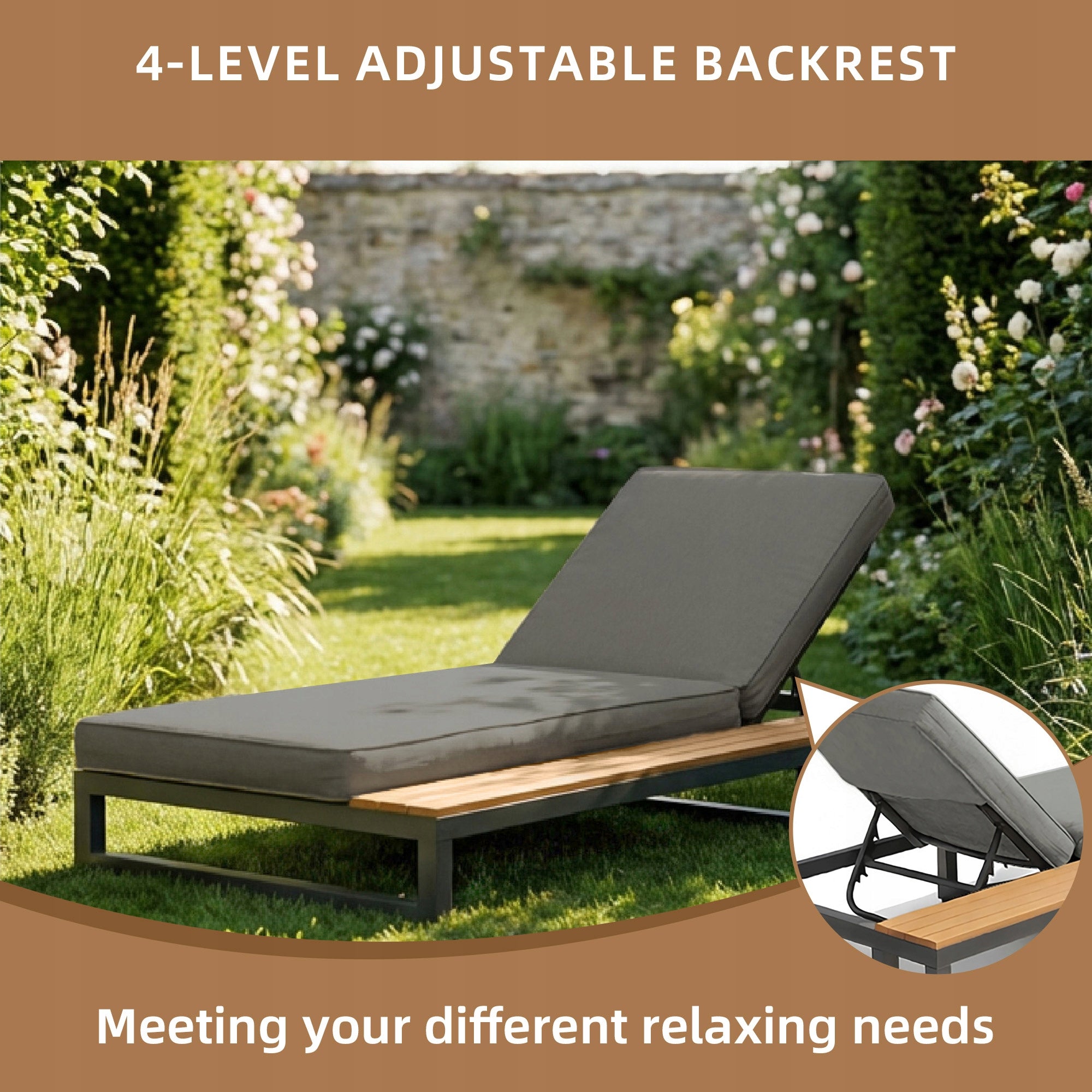 Garden sun lounger, multifunctional, waterproof sofa with stand. Brand no brand