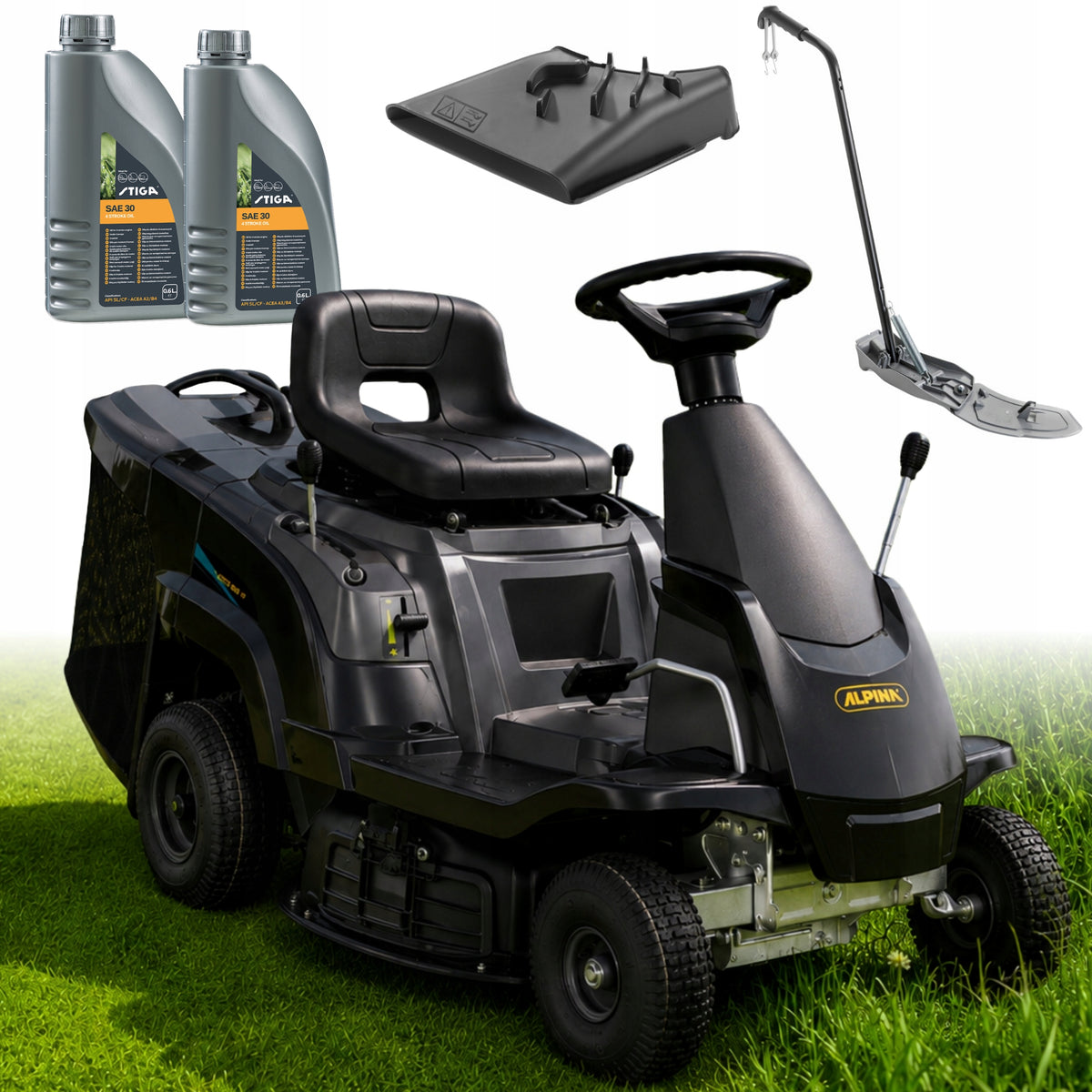 Garden tractor with basket 150L ALPINA BY STIGA AT2 66 QA 3in1 Mulching