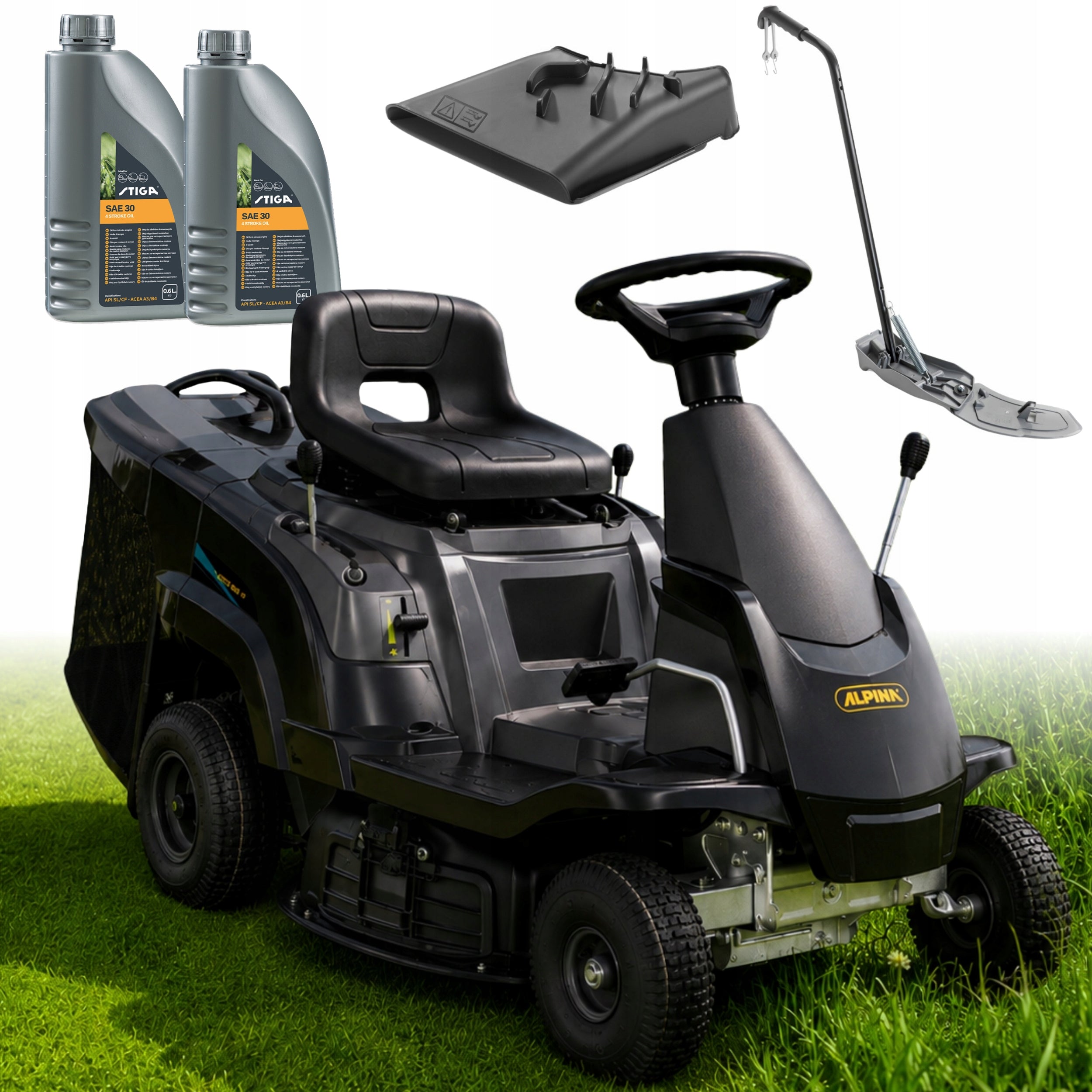 Garden tractor with basket 150L ALPINA BY STIGA AT2 66 QA 3in1 Mulching