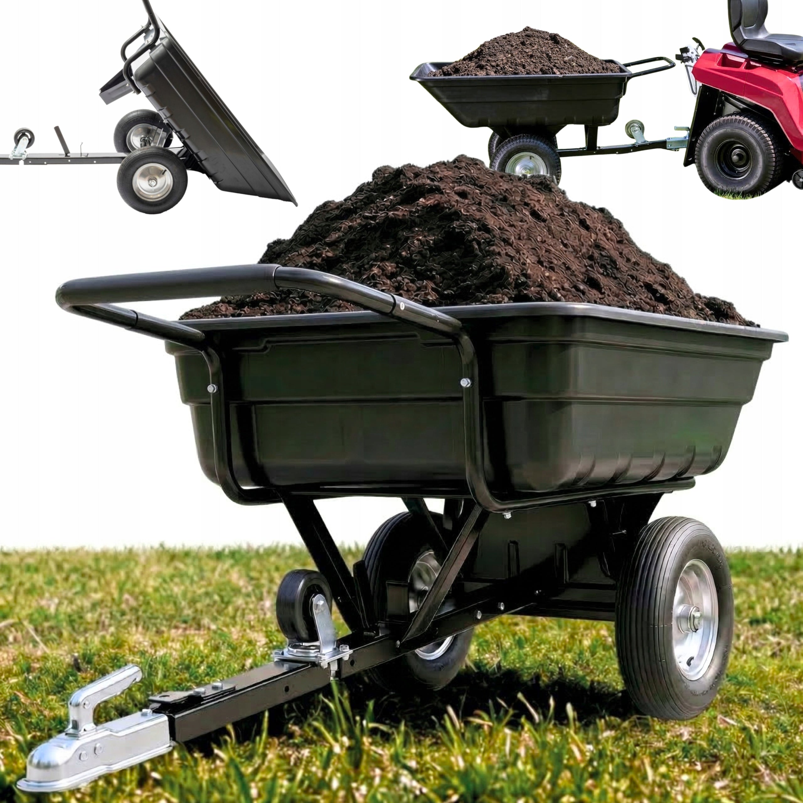 Garden trailer for TRACTOR mower QUADA wheel trailer 225KG