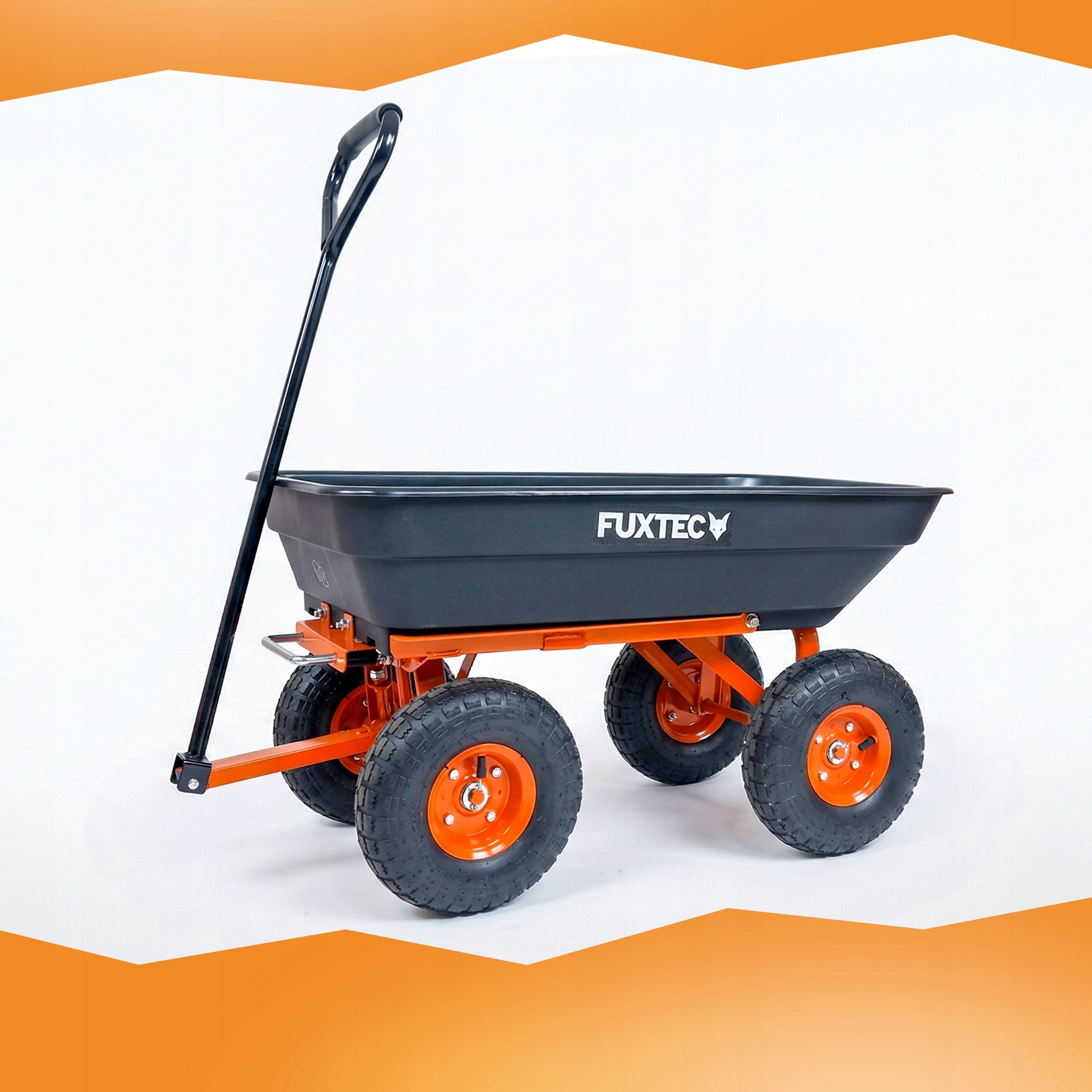 Garden transport trolley TRAILER WHEELBARROW light 300kg FUXTEC 4 wheels Product weight with unit packaging 14 kg