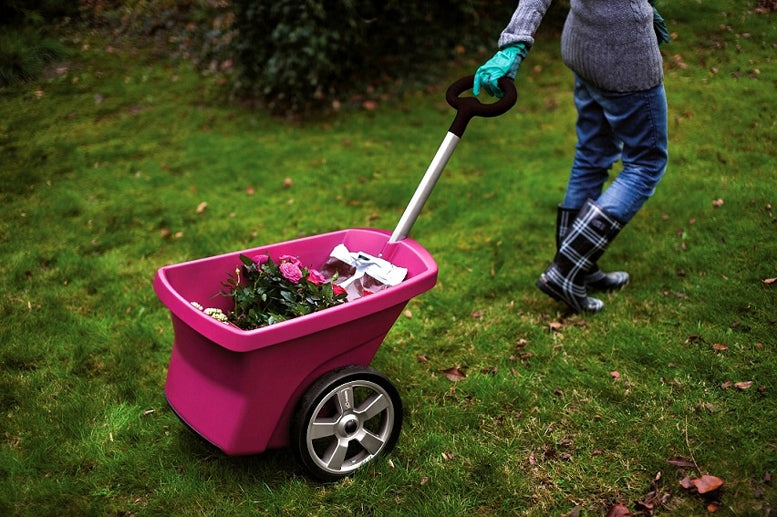Garden trolley wheelbarrow transporter light leaves wood Hagsen 67L PINK Manufacturer code 2810
