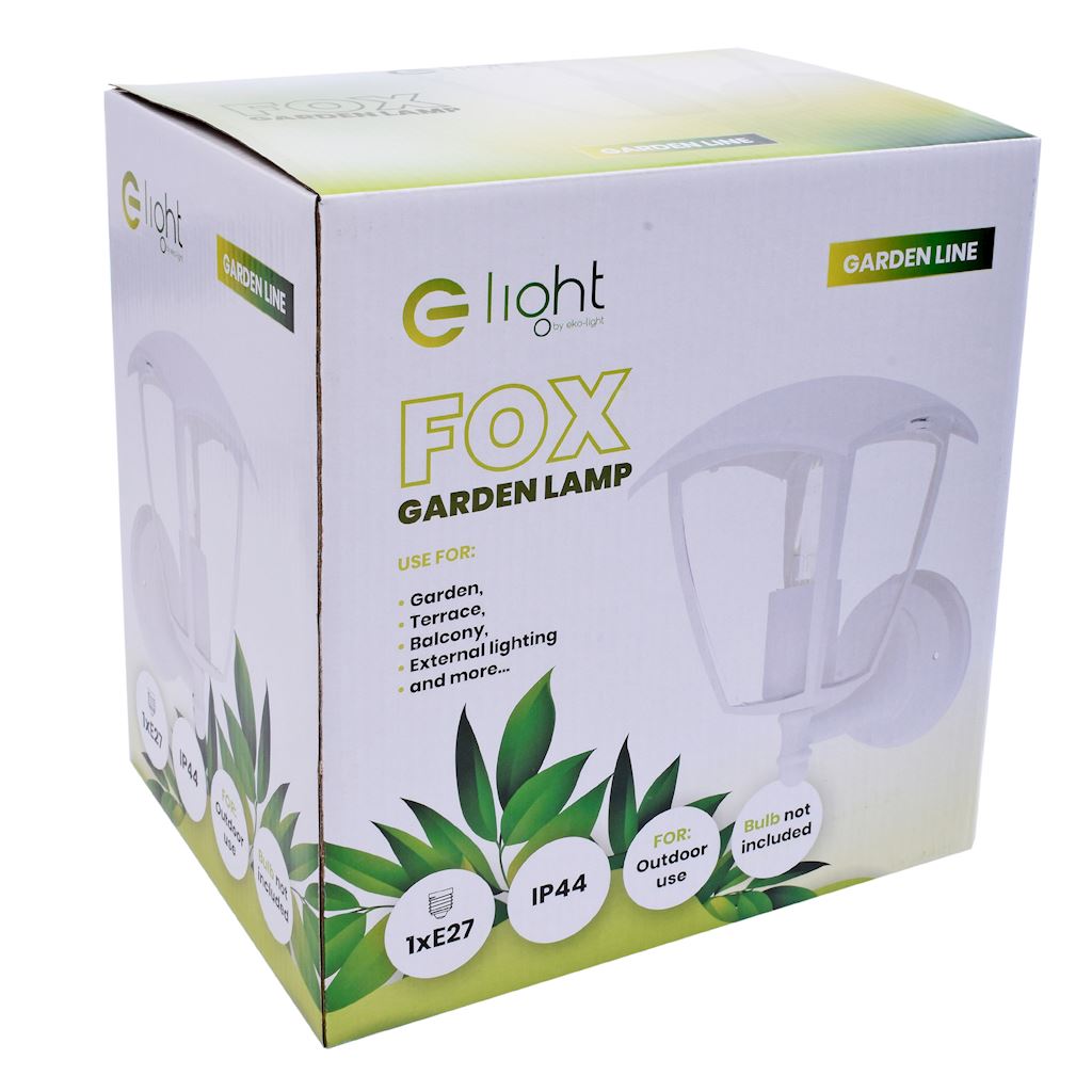 Garden wall lamp FOX WHITE 1xE27 Brand Eko-Light