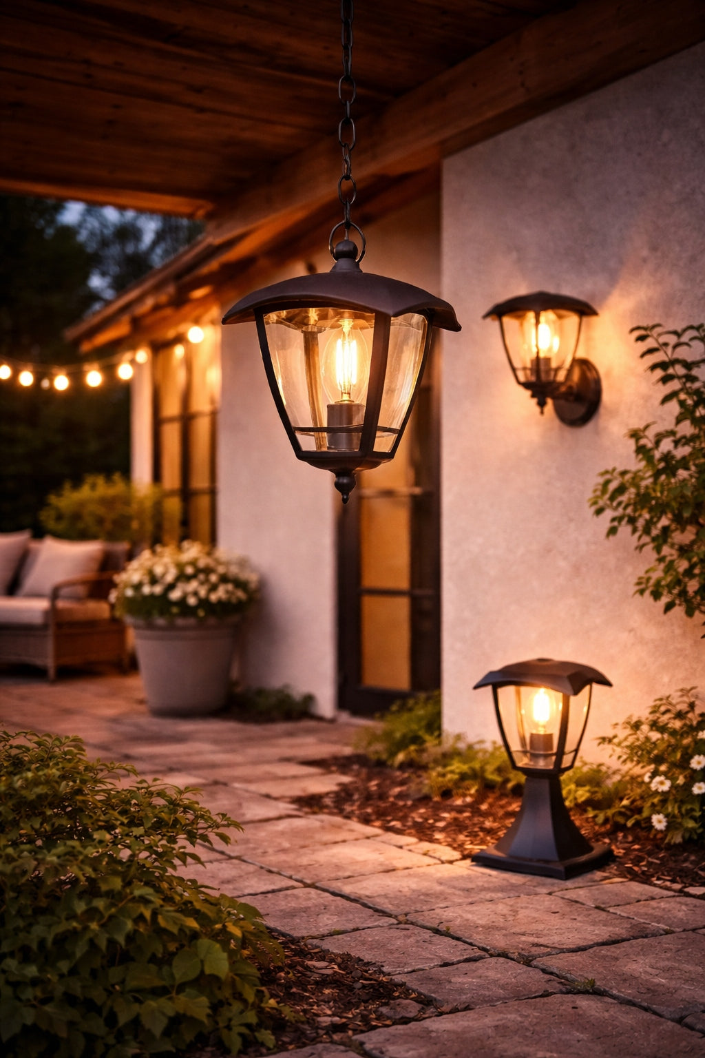 Garden wall lamp SENSOR outdoor garden lamp made of plastic E27 sensor Brand Rum-Lux