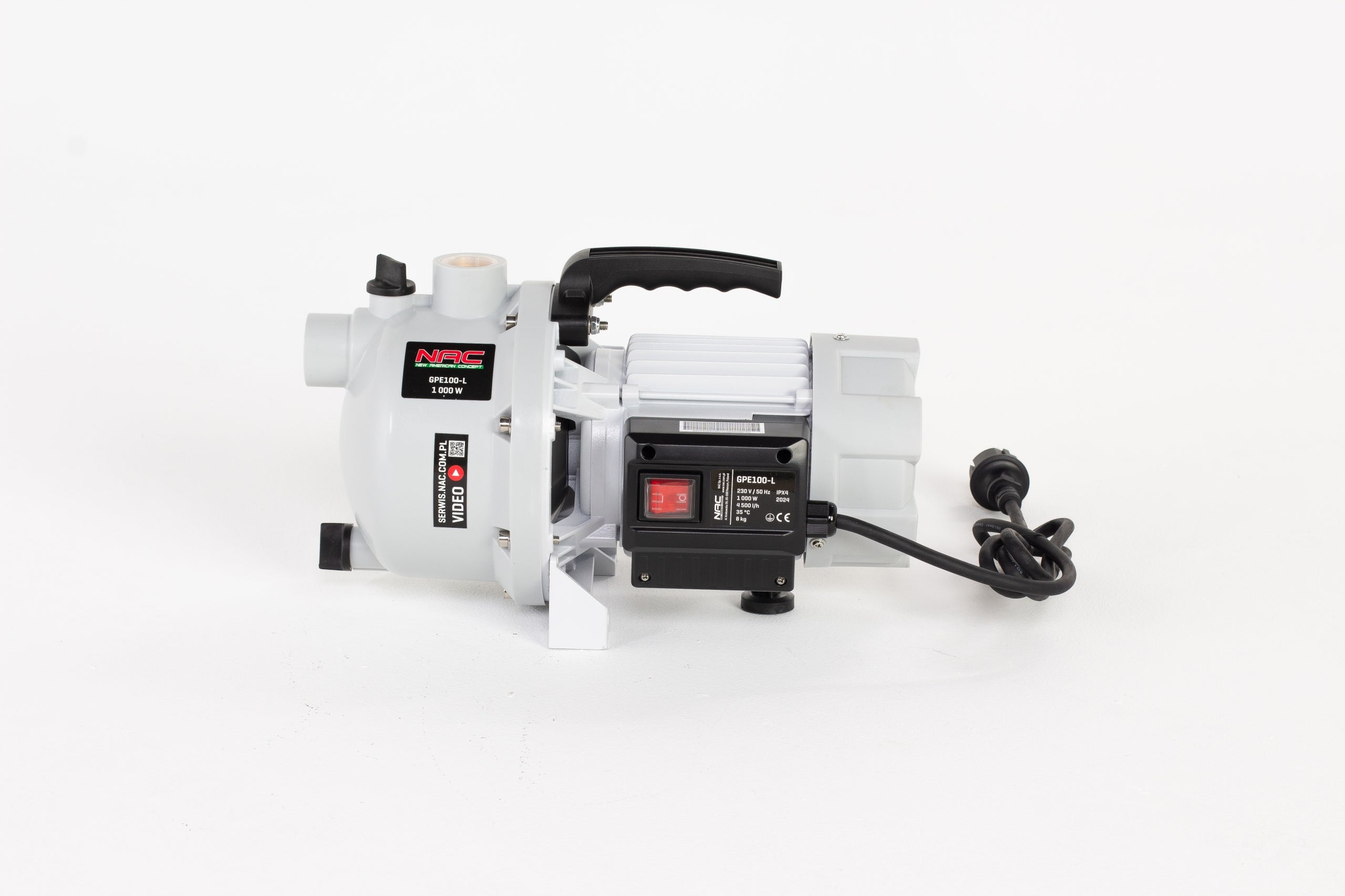 Garden water pump NAC GPE100-L 1000W 4500 l/h 2,8bar 1" Product weight with unit packaging 9 kg