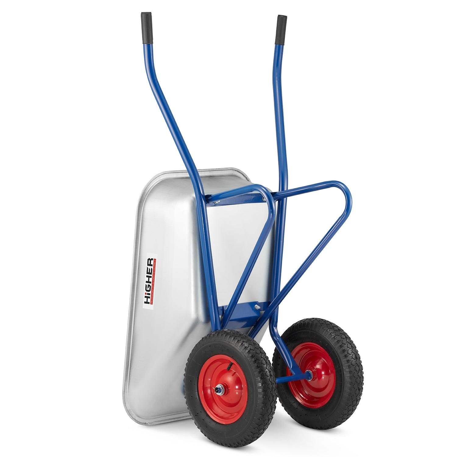 Garden wheelbarrow HIGHER 130L two-wheeled cradle strong 210kg Brand Higher