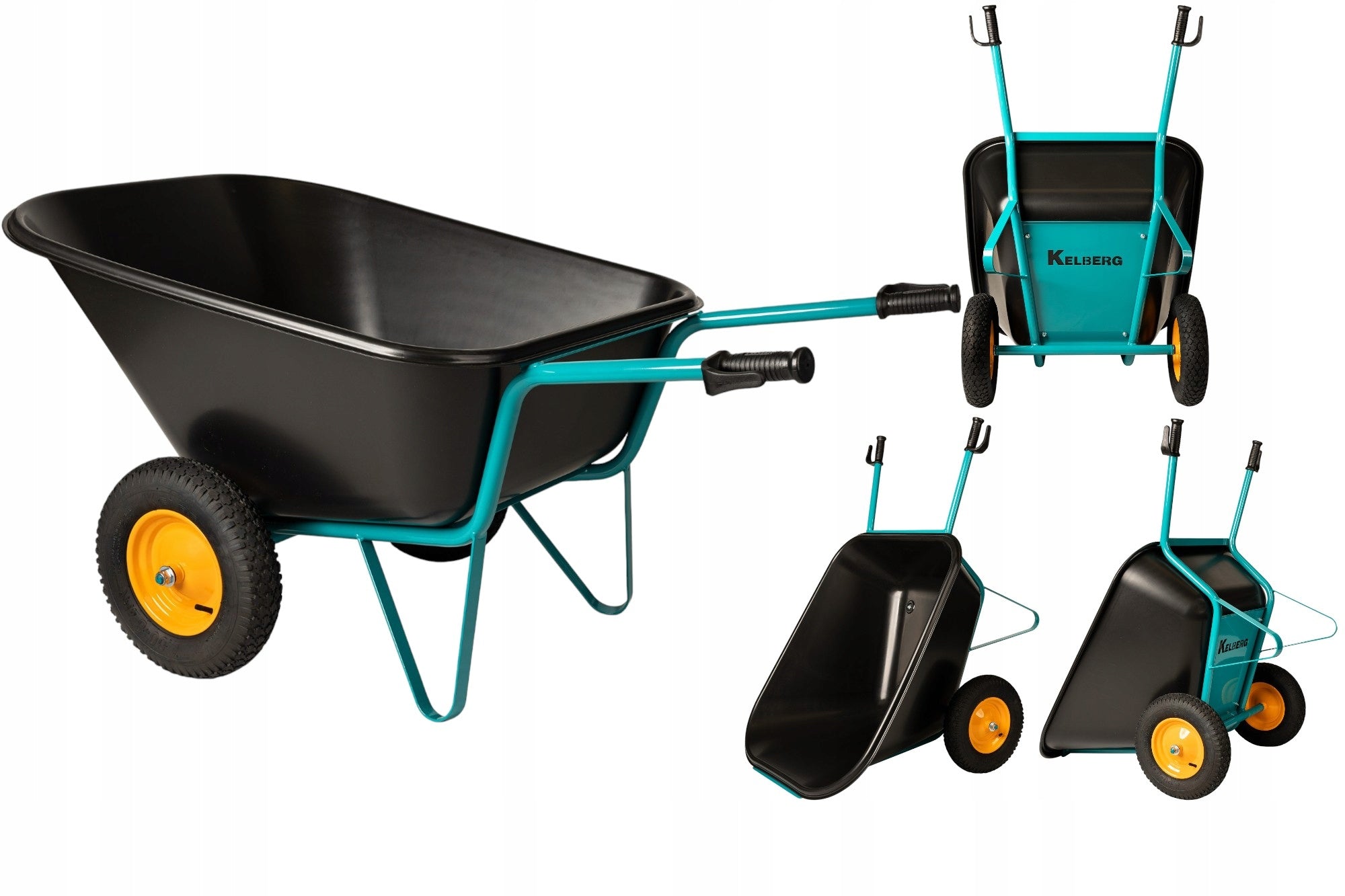 Garden wheelbarrow two-wheeled cradle feed trolley JAPANESE 350L KELBERG SEA Manufacturer code 03-03Wózek paszowy JAPONKA 350L KELBERG MOR
