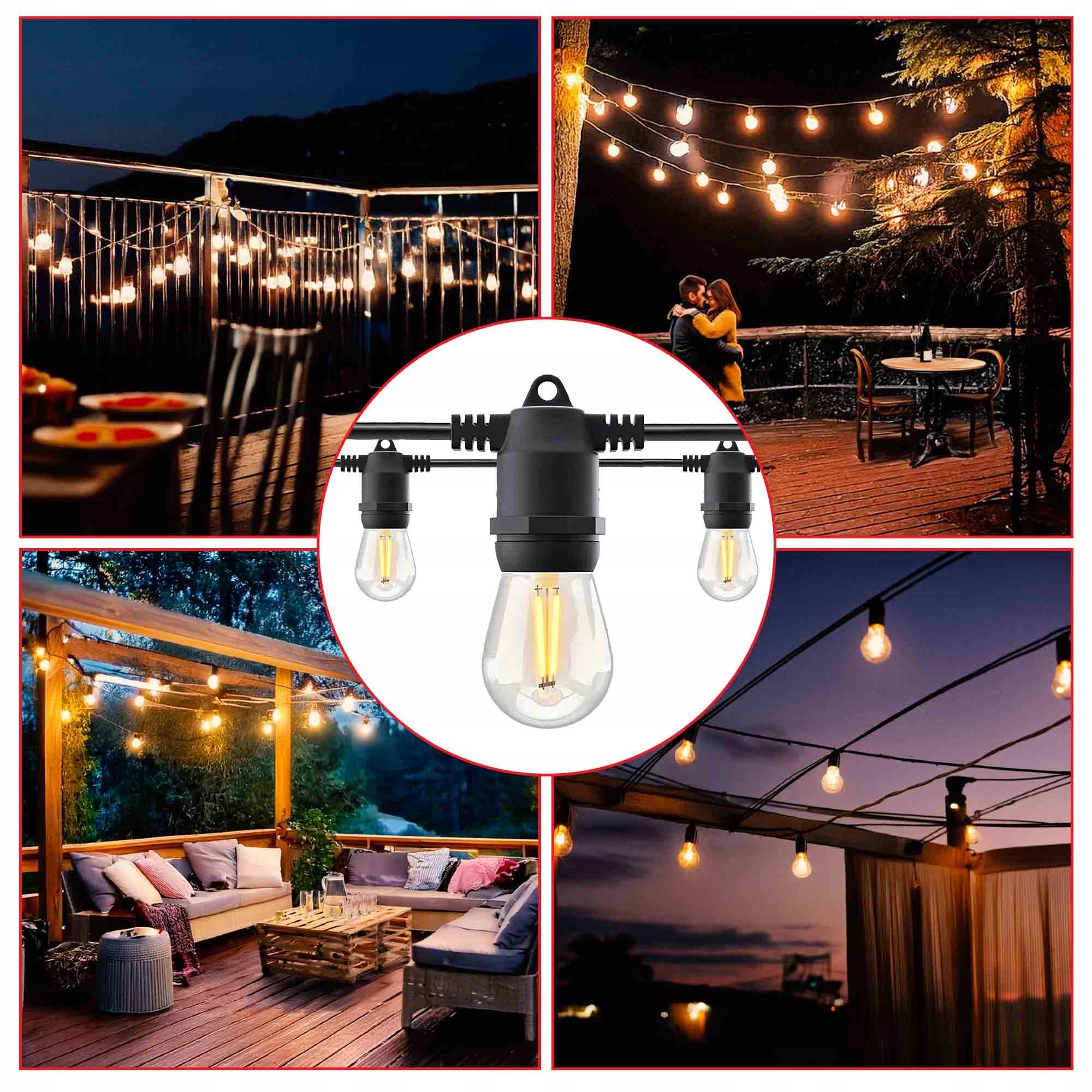 Garland Solar Lamp Garden Lights 10 LED 10m Network White Heat Number of light points up to 10