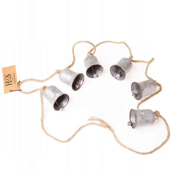 Garland with SIX metal BELLS on JUTE rope - 150 cm Manufacturer code AES100310