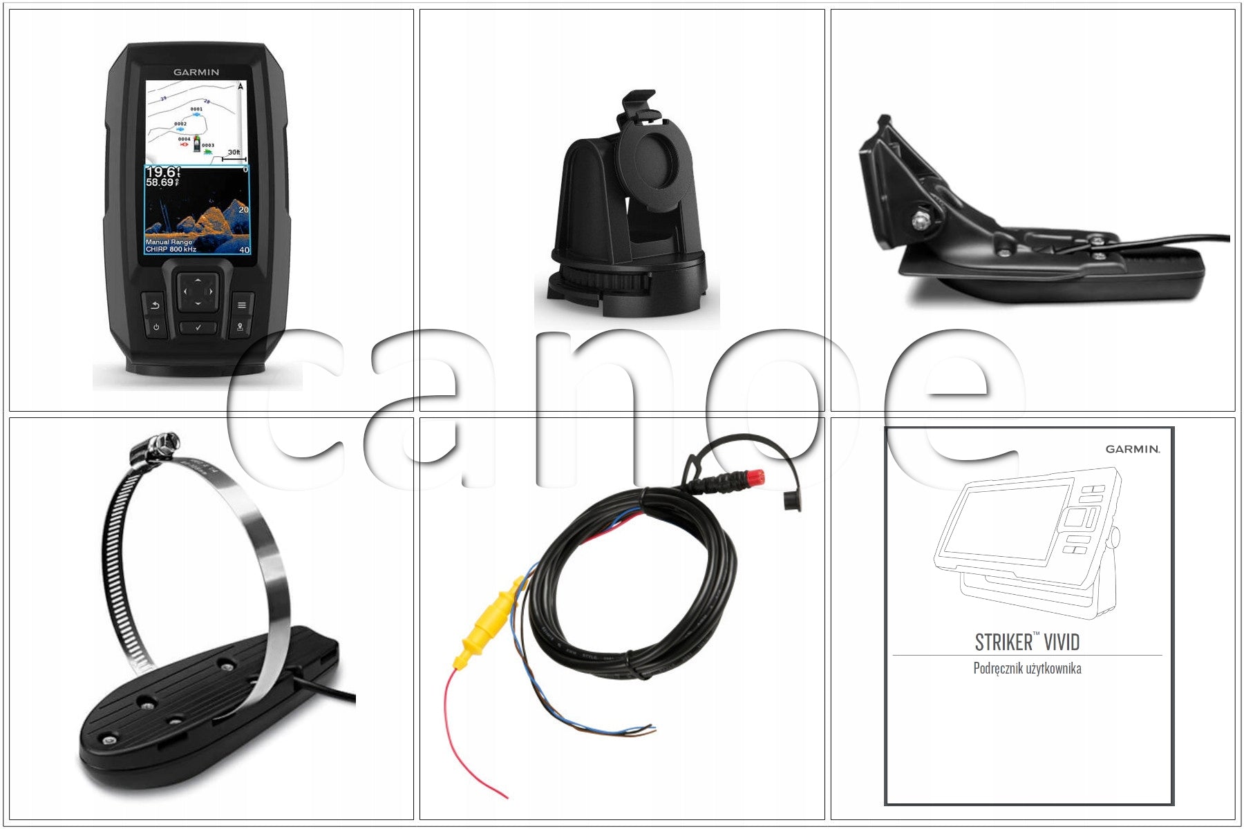 Garmin Striker Vivid 4cv echo sounder with GT20-TM converter Manufacturer code 010-02550-01
