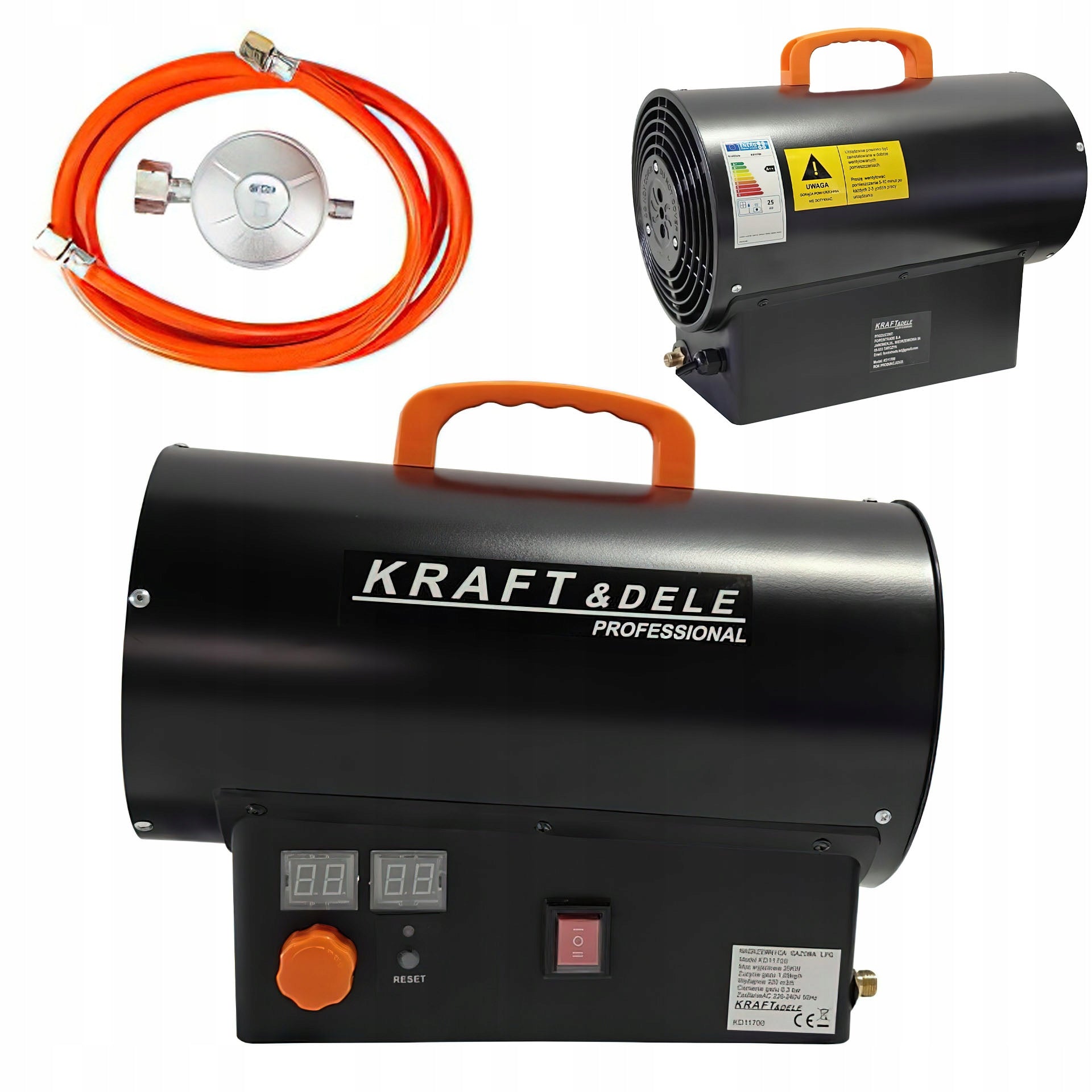 Gas Heater 25kW Propane Butane Thermostat 320 m³/h Kraft&Dele