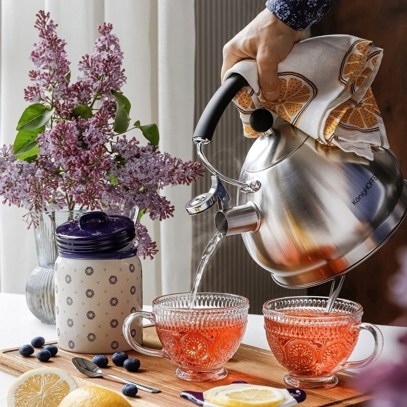 Gas KETTLE INDUCTION LARGE with WHISTLE Traditional Konighoffer Ruso 3 l Packaging status original