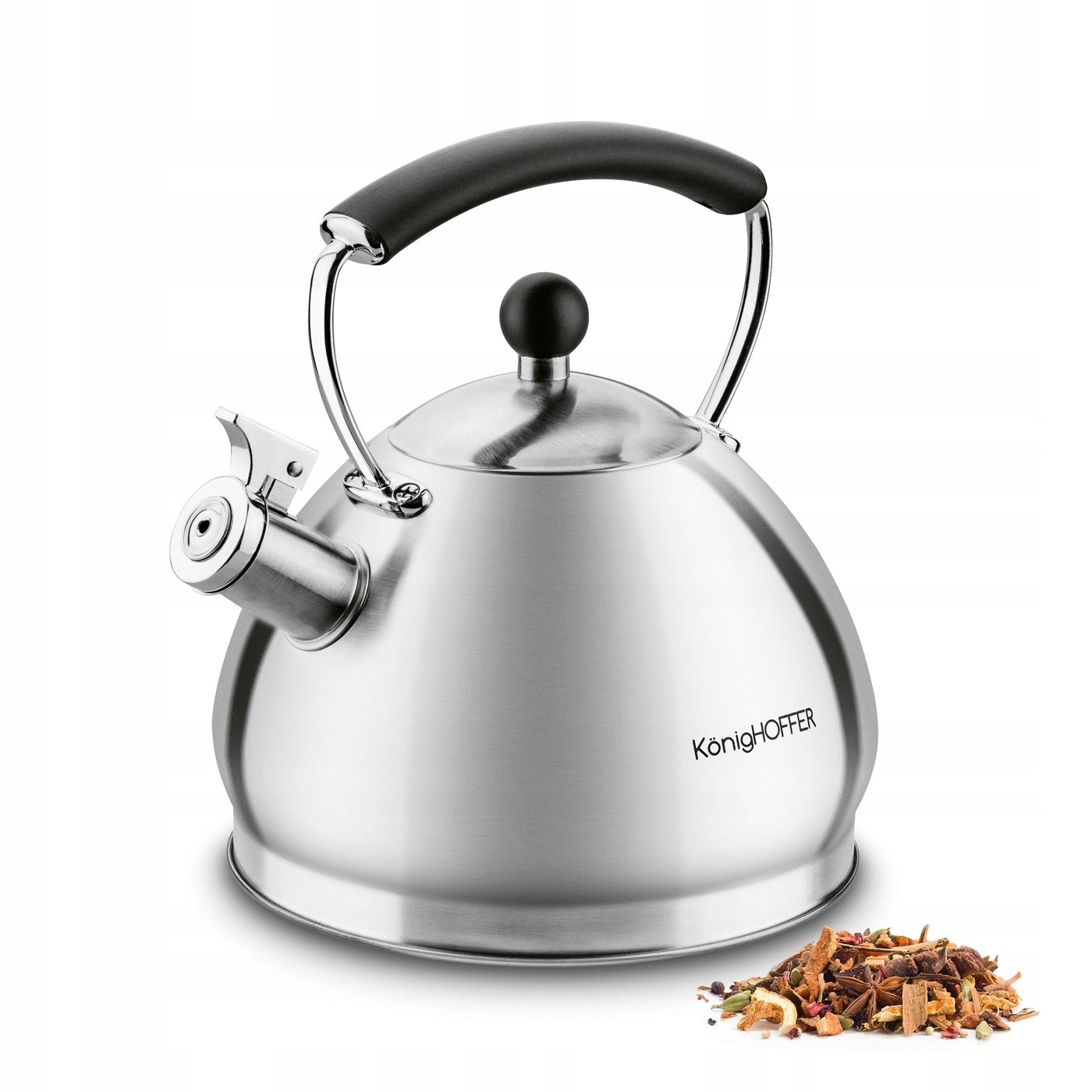 Gas KETTLE INDUCTION LARGE with WHISTLE Traditional Konighoffer Ruso 3 l