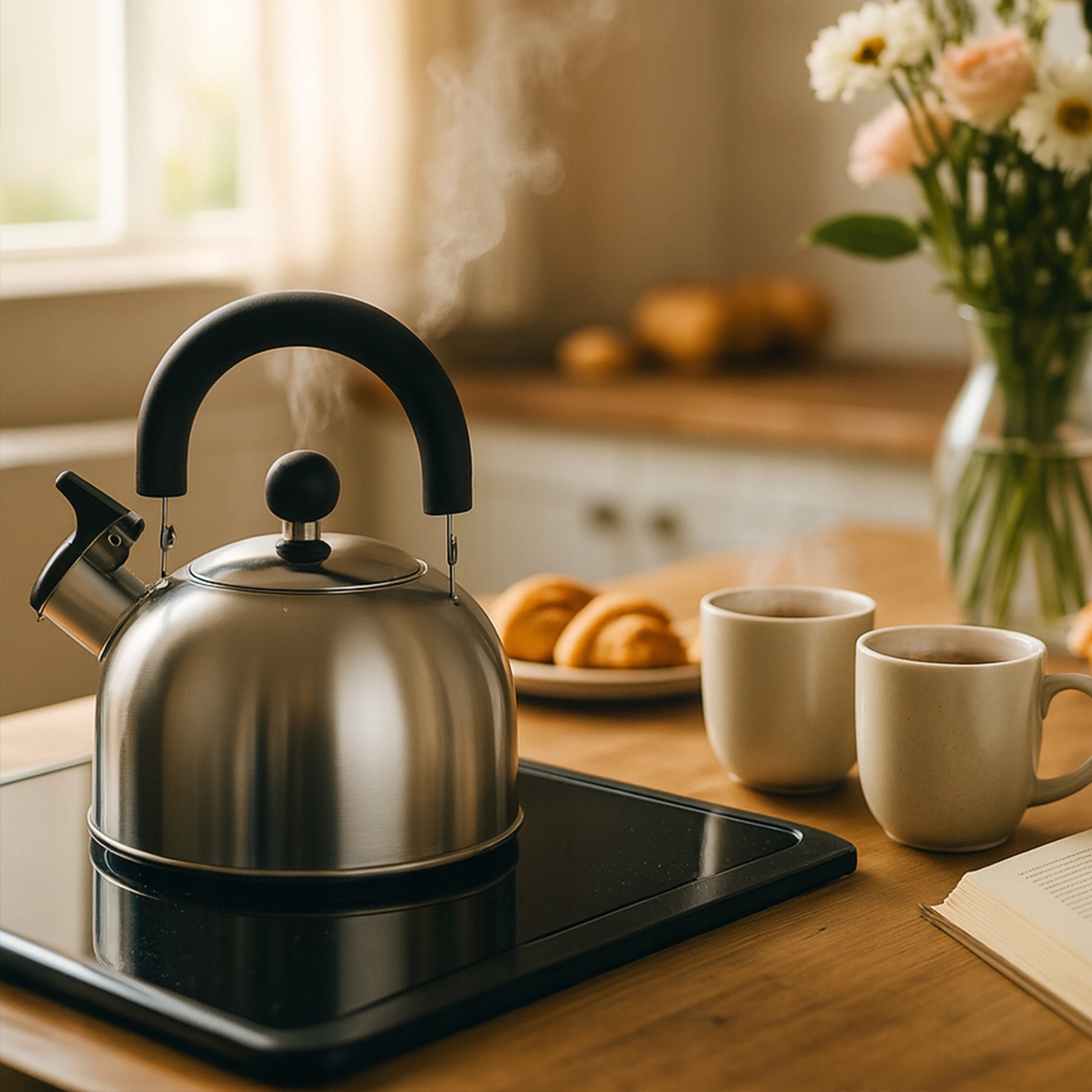 Gas Kettle 1.5 L With Whistle For Induction Traditional Steel Packaging status original