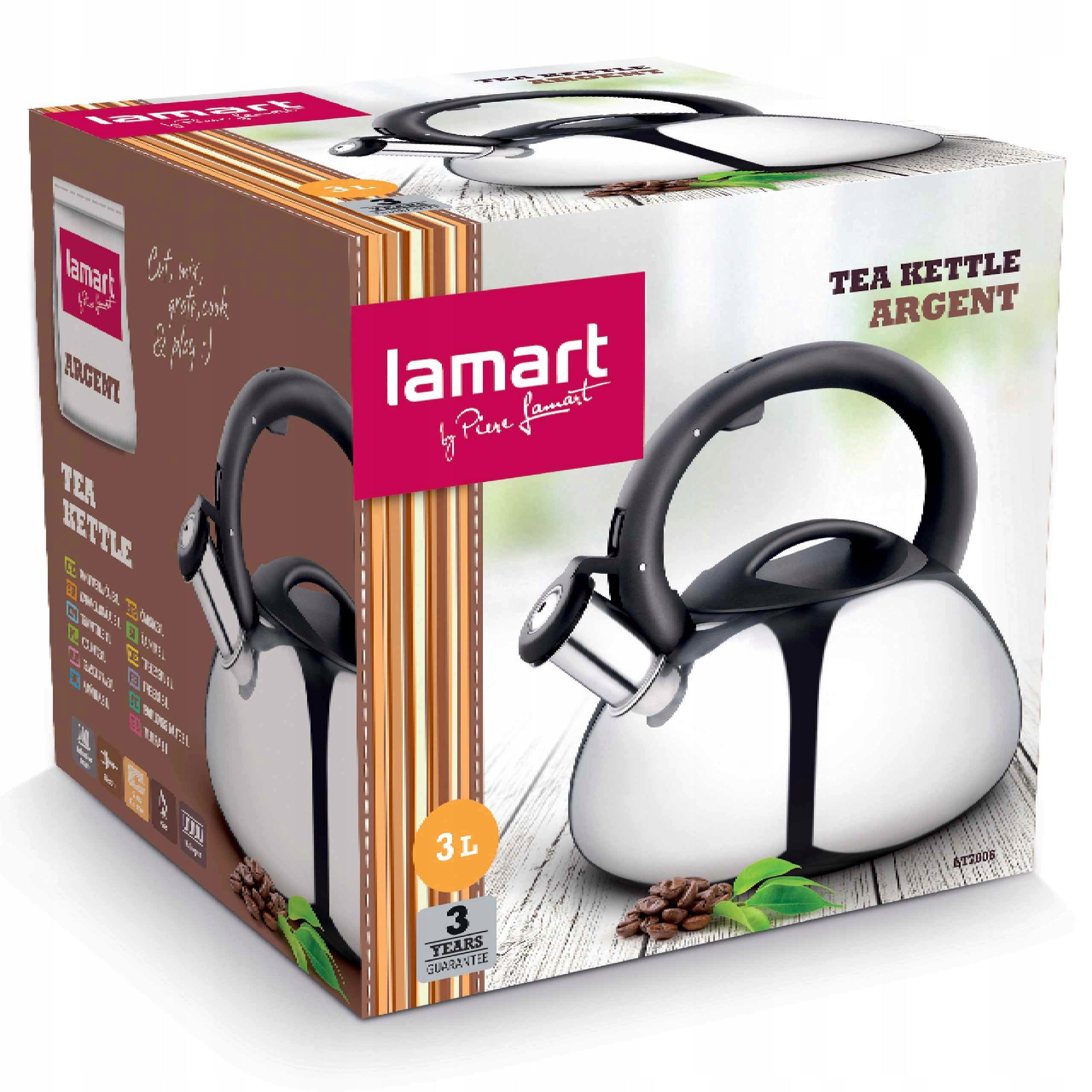 Gas Kettle Induction Lamart LT 7006 Stainless Steel 3L Whistle Manufacturer code LT 7006