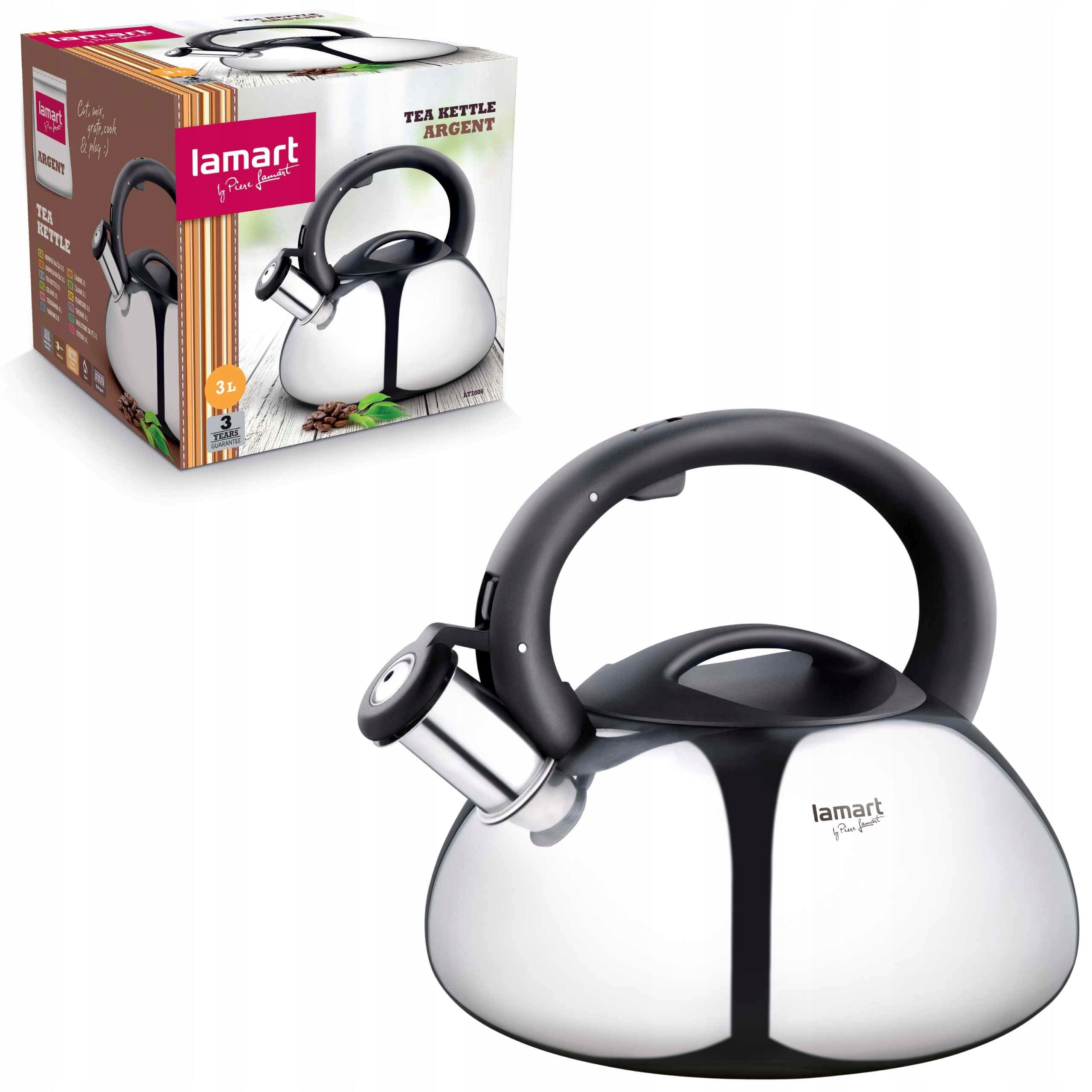 Gas Kettle Induction Lamart LT 7006 Stainless Steel 3L Whistle Packaging status original