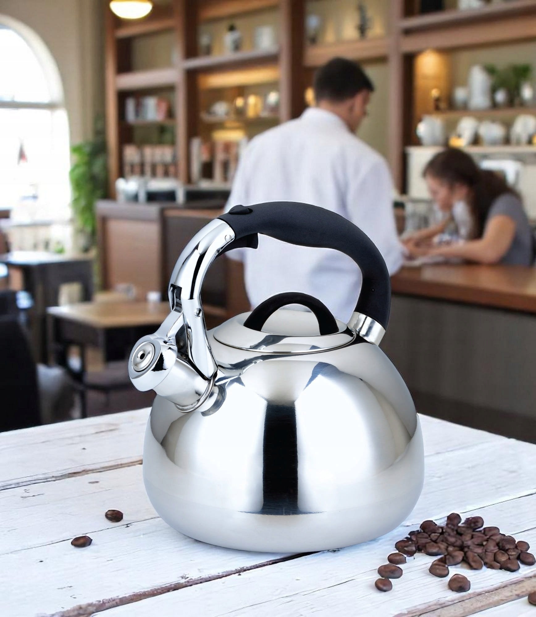 Gas kettle 3L traditional with whistle steel glossy induction ZILNER Packaging status original