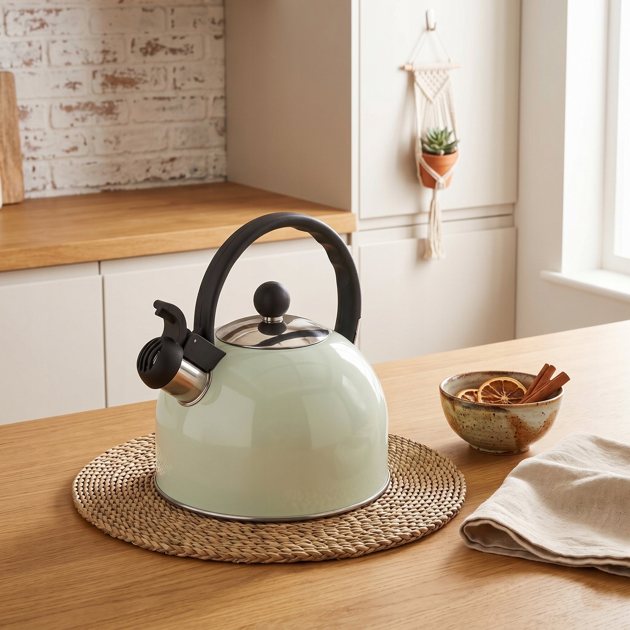 Gas steel kettle 2,5 l induction with whistle Altom Design Hot Drop Packaging status original
