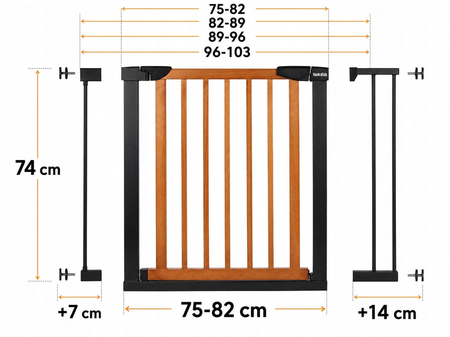 Gate Security Barrier Protective Stairs for Baby Dog 75-103cm Brand HanksKids