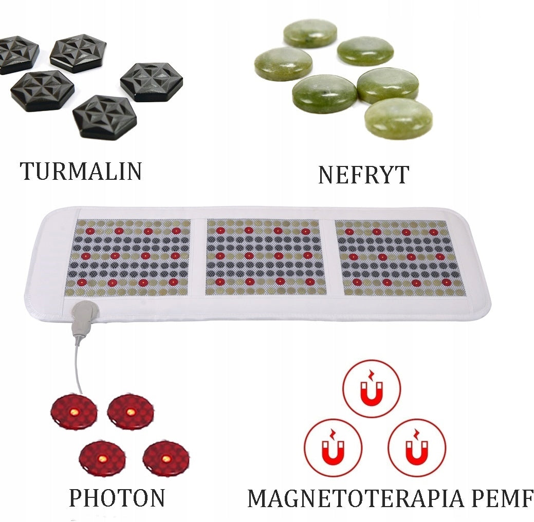 Gateway magnetic tourmaline mat PEMF heating photon jade mattress