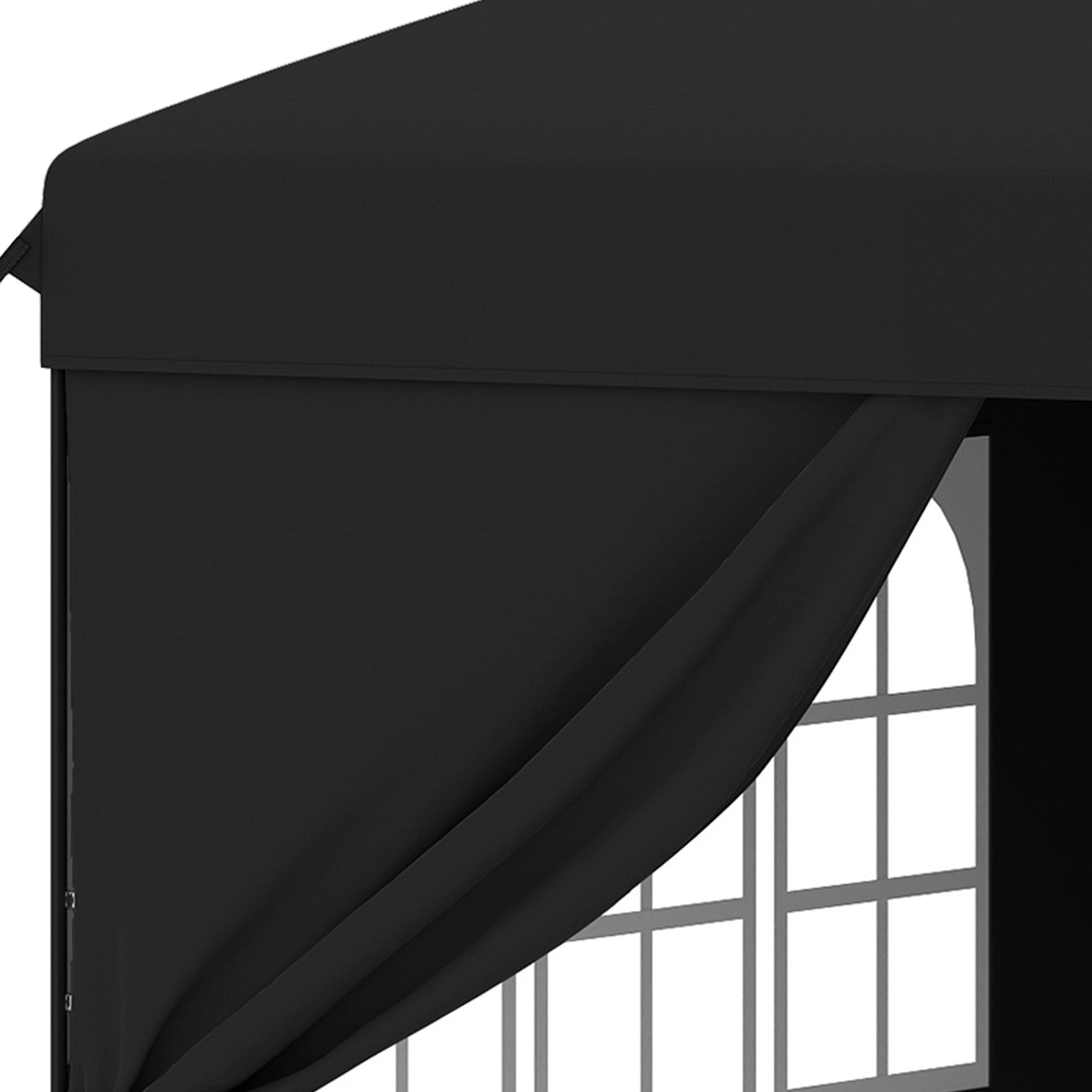 Gazebo, Garden Tent, Pavillon, 2.5×2.5m, Waterproof Folding, Canopy, Black Number of side walls 2 walls
